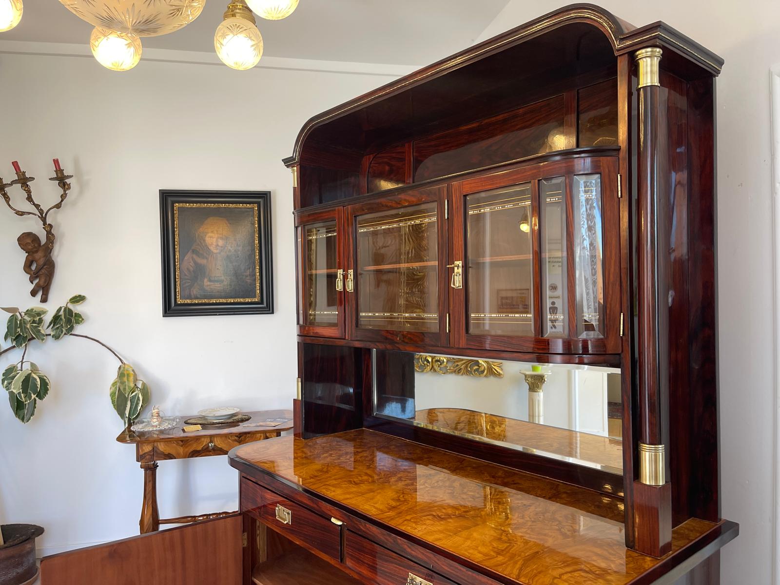 Sale Restauriertes Jugendstil Designerbuffet Aufsatzbuffet Bücherschrank G1376