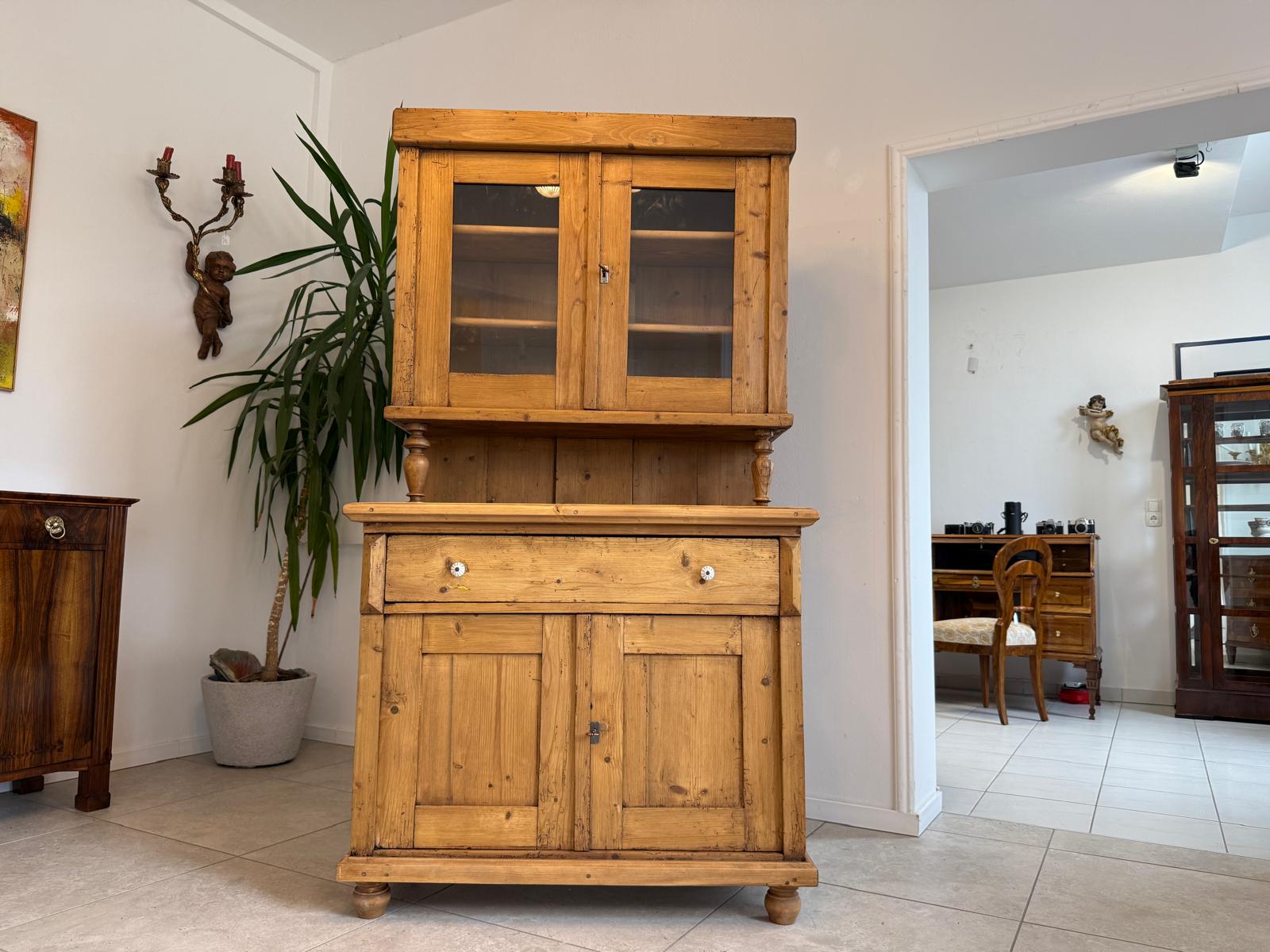 Jugendstil Küchenschrank Naturholz Fichtenholz Kredenz UrigG2137