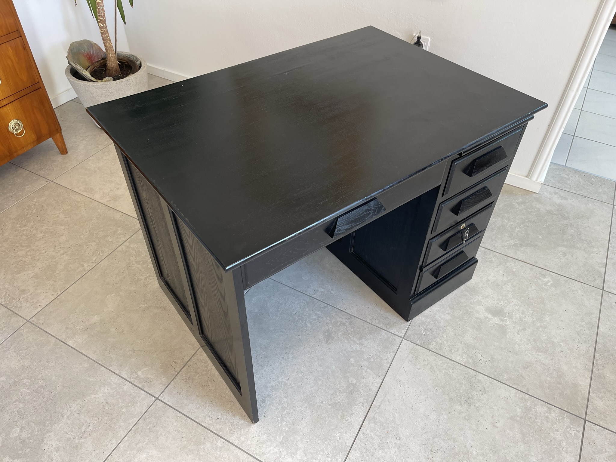 Biedermeier-Barock_37LUE2x1dlkVlCU Art Deco Sekretär Schreibtisch aus Eichenholz mit 5 Schubladen B1152