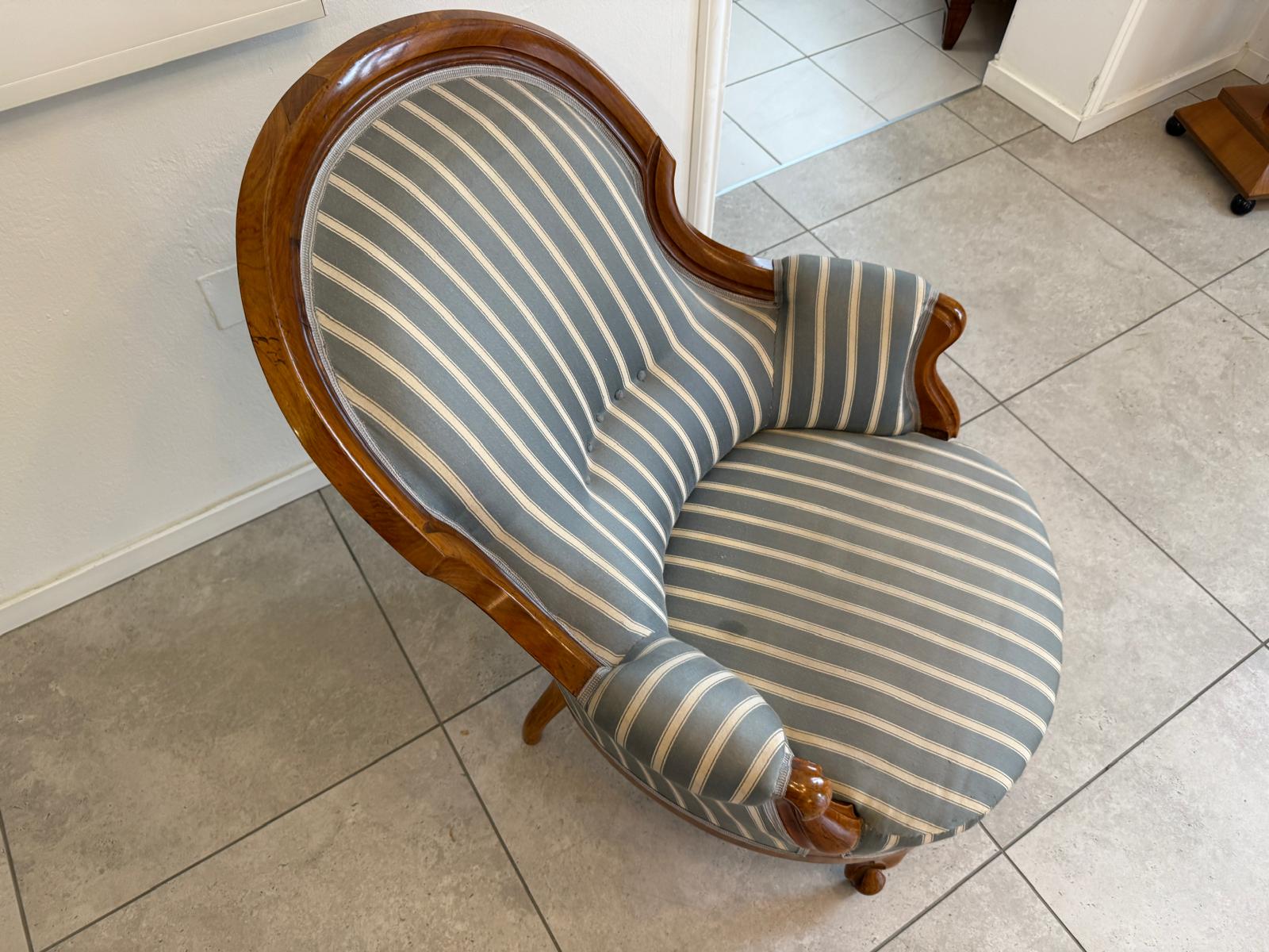 Biedermeier Fauteuill Nussholz Rarität Antiquität G1859-1