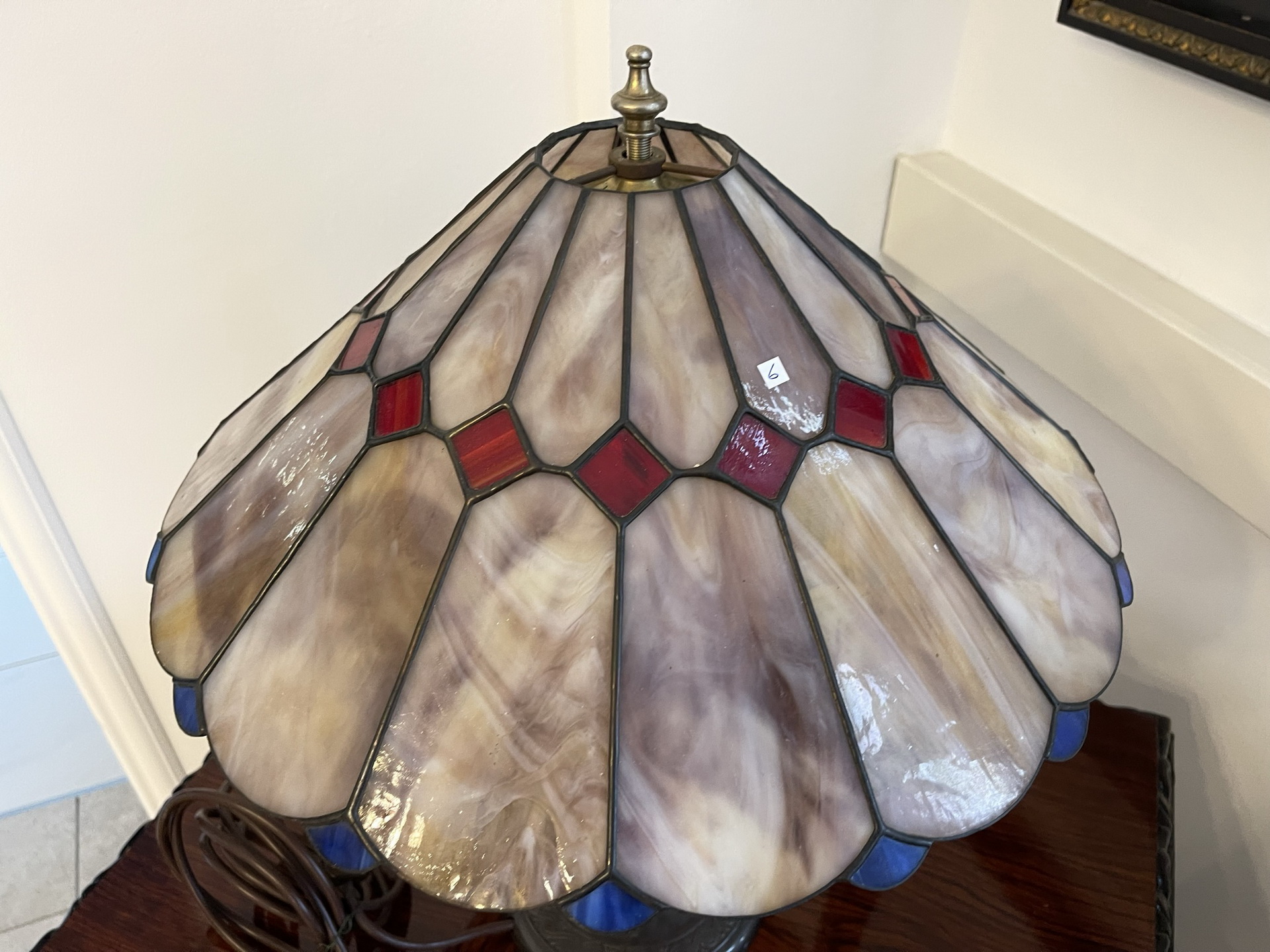 tiffany-glaskunst-_60 Echtglas Lampe Tiffany Stil Handgefertigte Glaskunst von Klausner - Originale Tischleuchte Klaunser Kl6