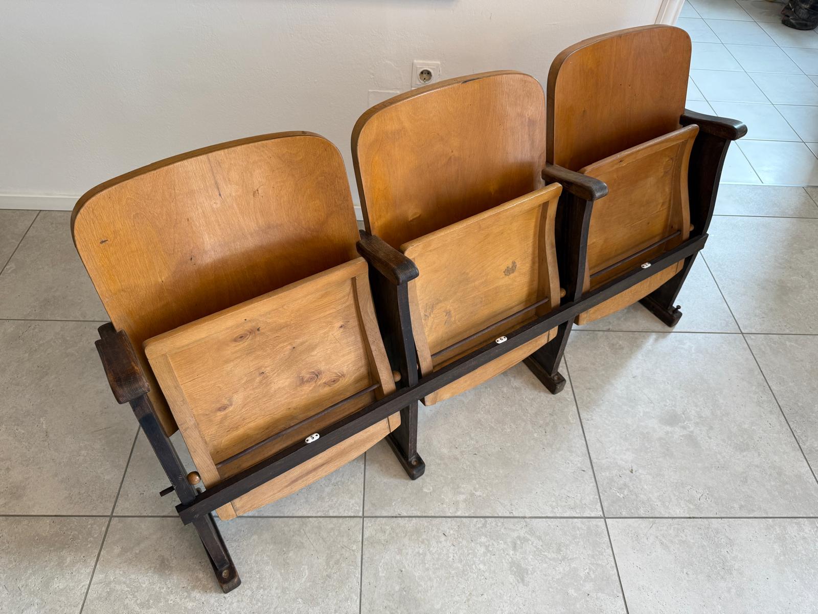 Originale Kinosessel 3er Sitz Klappstuhl Stuhl Sitzgruppe G2130