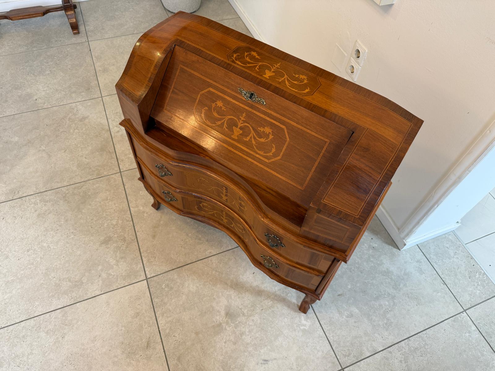 Antikstil Barocker Sekretär Schreibtisch Wurzelholz Stilmöbel D1219