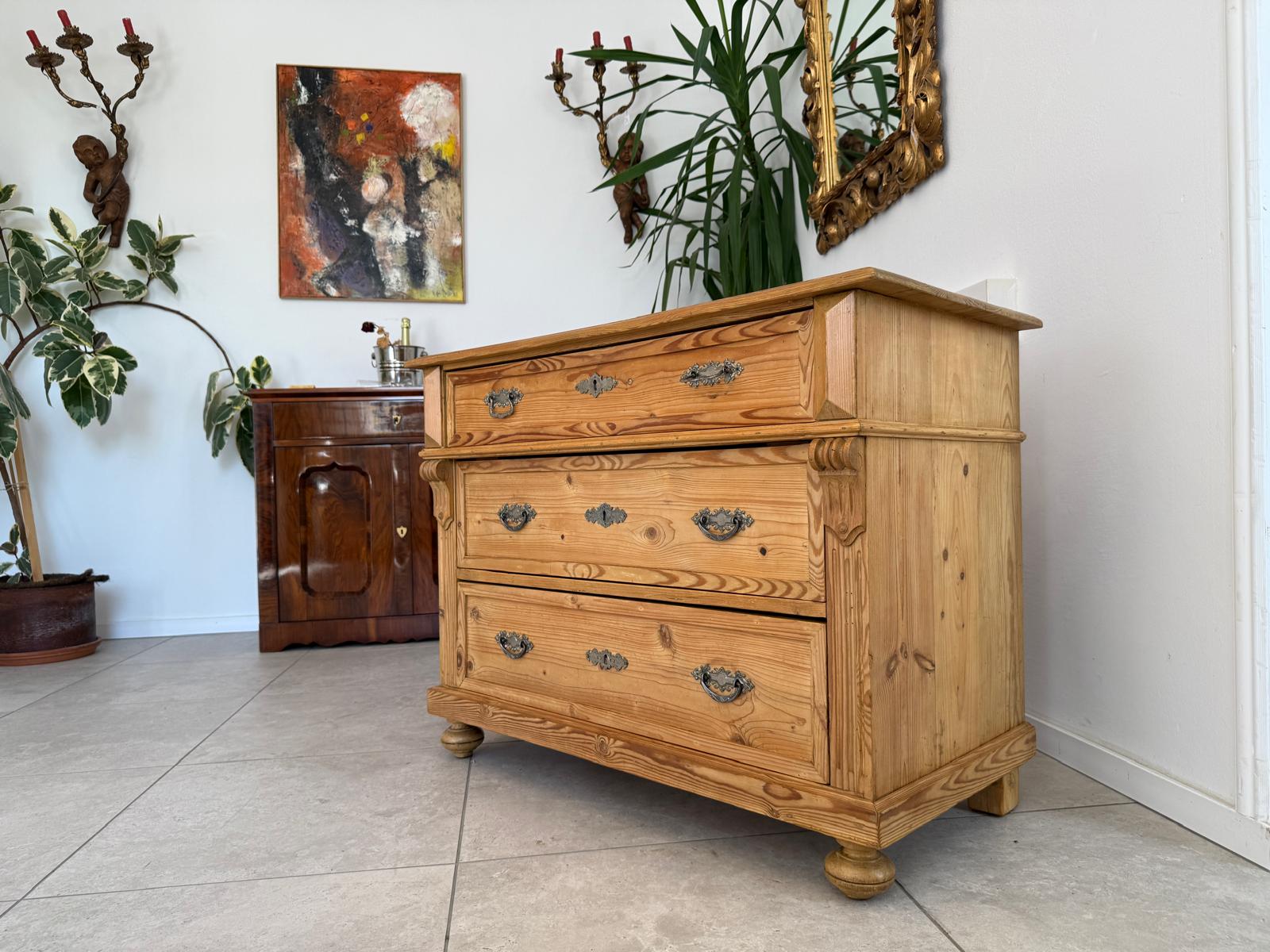 Gründerzeit Laden Kommode Restauriert Weichholz Bauernkommode G1848