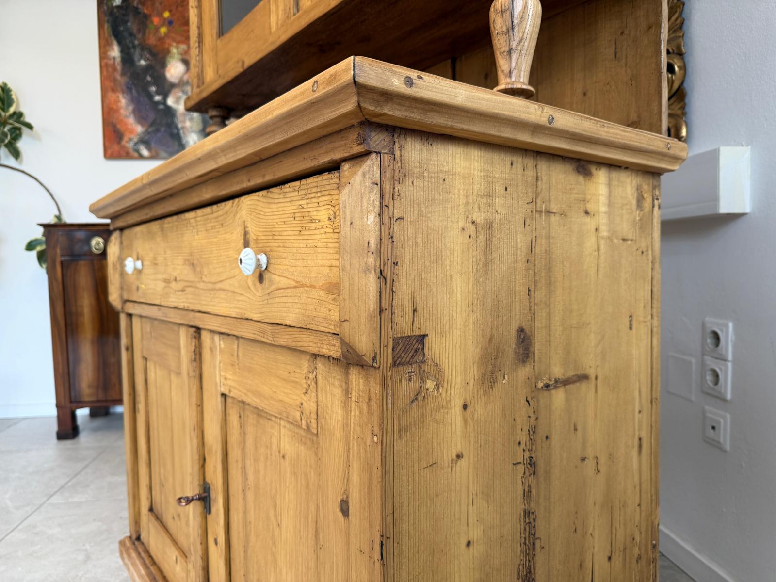 Jugendstil Küchenschrank Naturholz Fichtenholz Kredenz UrigG2137