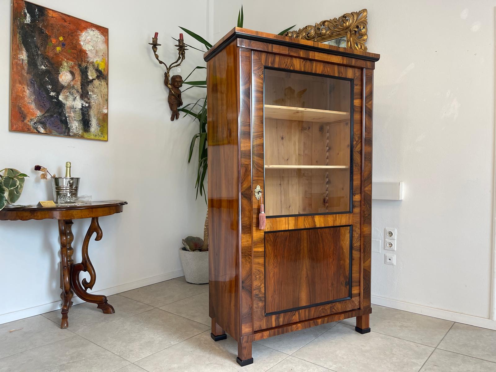 Originale Biedermeier Vitrine Glasschrank Antiquität Bücherschrank G1746