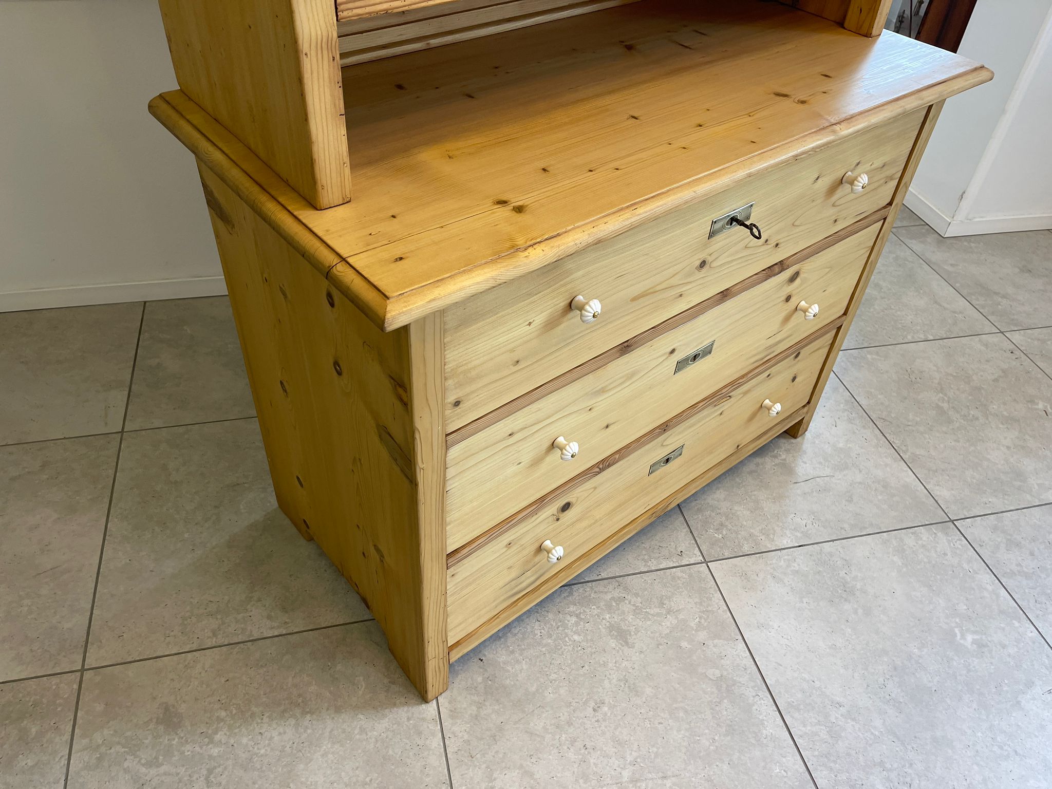 Aufsatzbuffet Küchenkredenz Bauernschrank Aufsatzkommode Naturholzschrank G1610