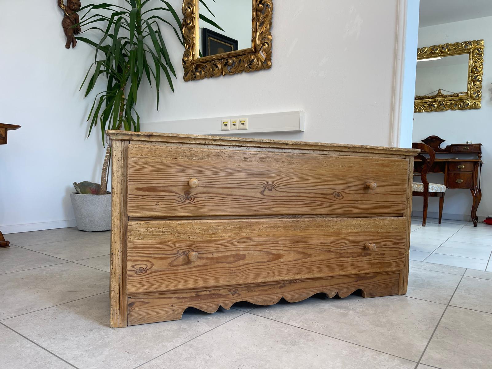 Biedermeier 2 Laden Kommode Antiquität Naturholschrank Bauernmöbel antik G1624
