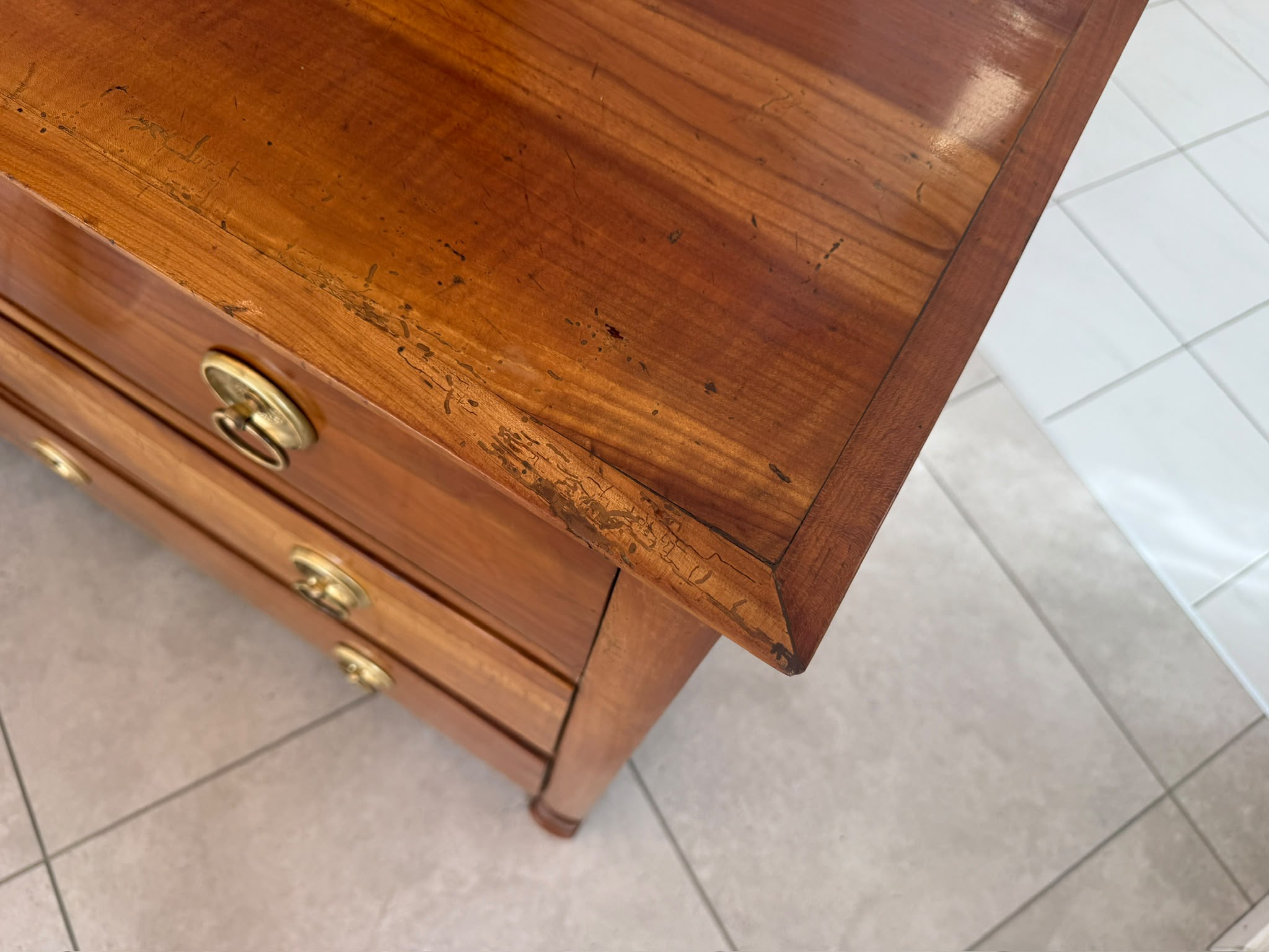 Alt Restaurierte Biedermeier Kommode Kirschholz Antiquität D2787