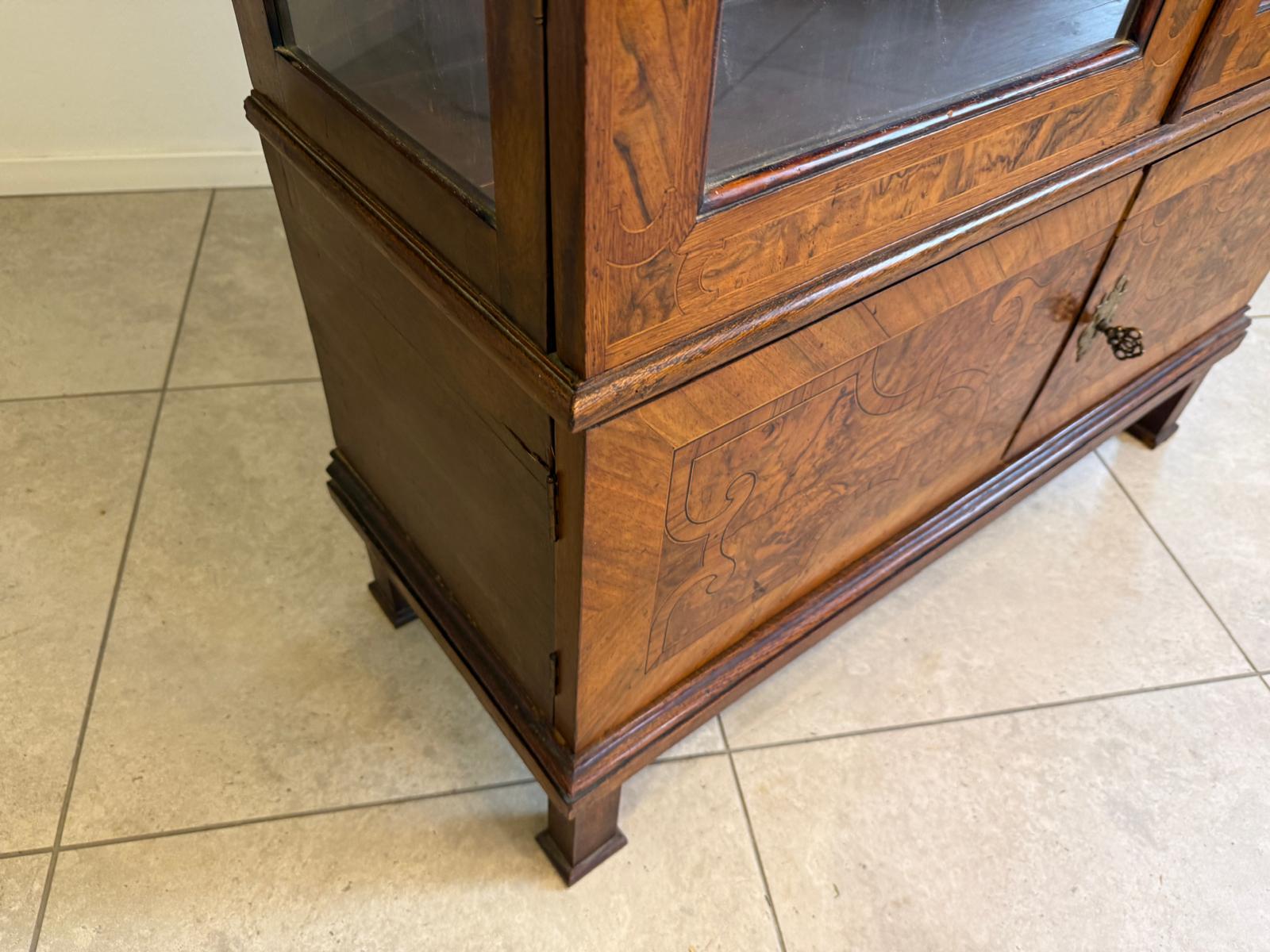Sale Biedermeier Stilvitrine Bücherschrank Glasschrank Glaskasten D1034