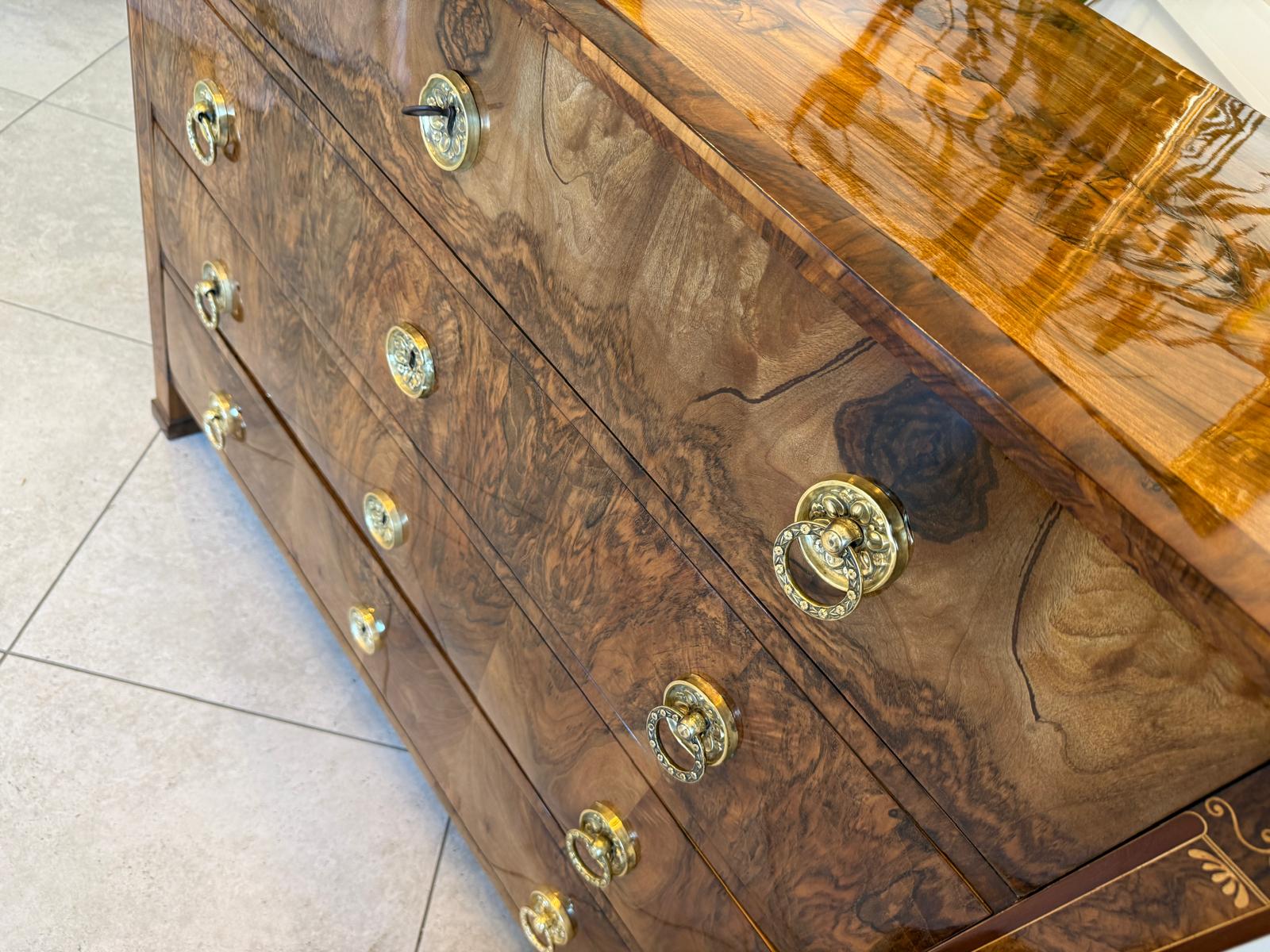 Restaurierte Biedermeier Kommode 4 Ladenkommode Nussholz Antiquität D1217