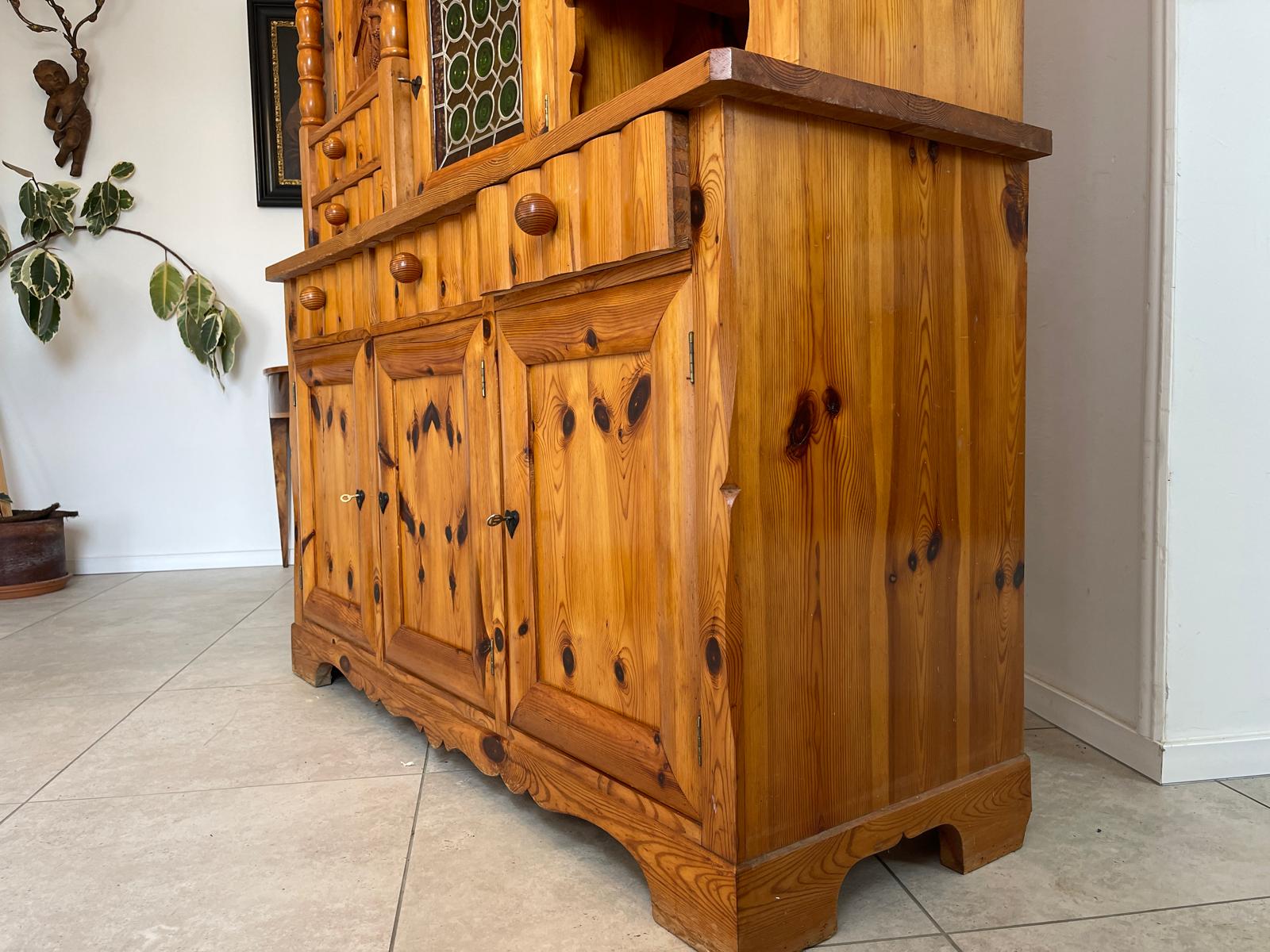 Zirbenholz Kredenz Butzenglas Küchenschrank G1173