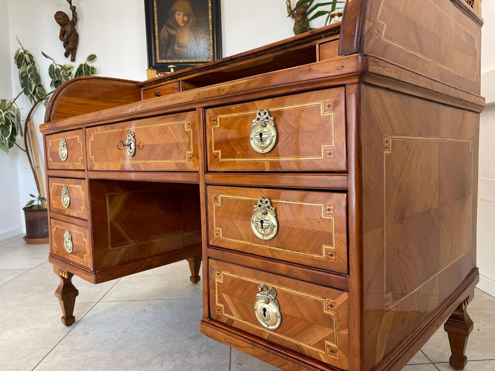 Sale restaurierter Josefinischer Rolladen Sekretär / Schreibtisch Klassizismus Antiquität G1130