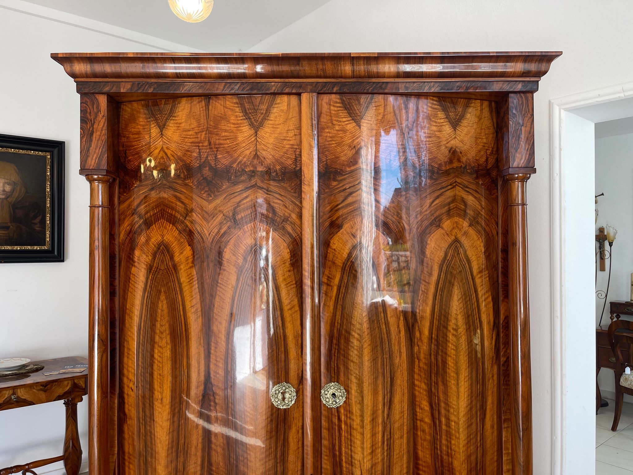 SALE Traum Empire Schrank Säulenschrank Restauriert Antiquität Marketiert G1378