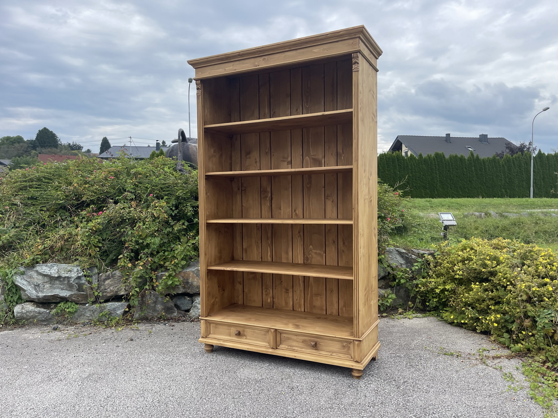 bauernmoebel_bauernschrank_16 Riesen Bücherregal Stellage Bücherschrank Massivholz Naturholz B1711