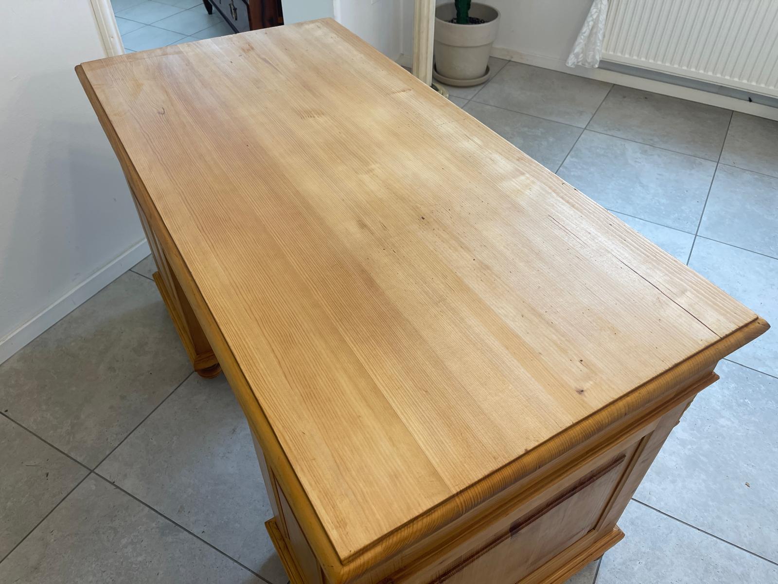 Bäuerlicher Naturholz Schreibtisch - Massivholz Bauernmöbel gebraucht G1146