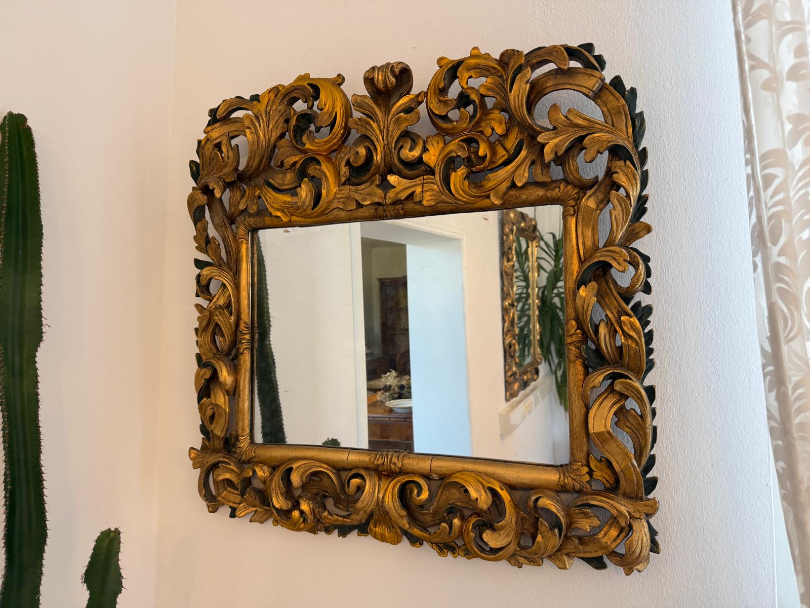 SALE Florentiner Spiegel Akanthusblattschnitzkunst Holzschnitzerei G2173
