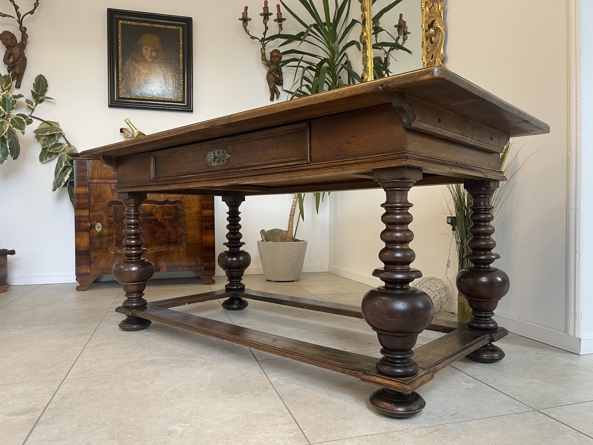IMG_4626zXr643D35feAS Traum Barock Tisch Antik Tafeltisch aus Ulmenholz - Original A4226