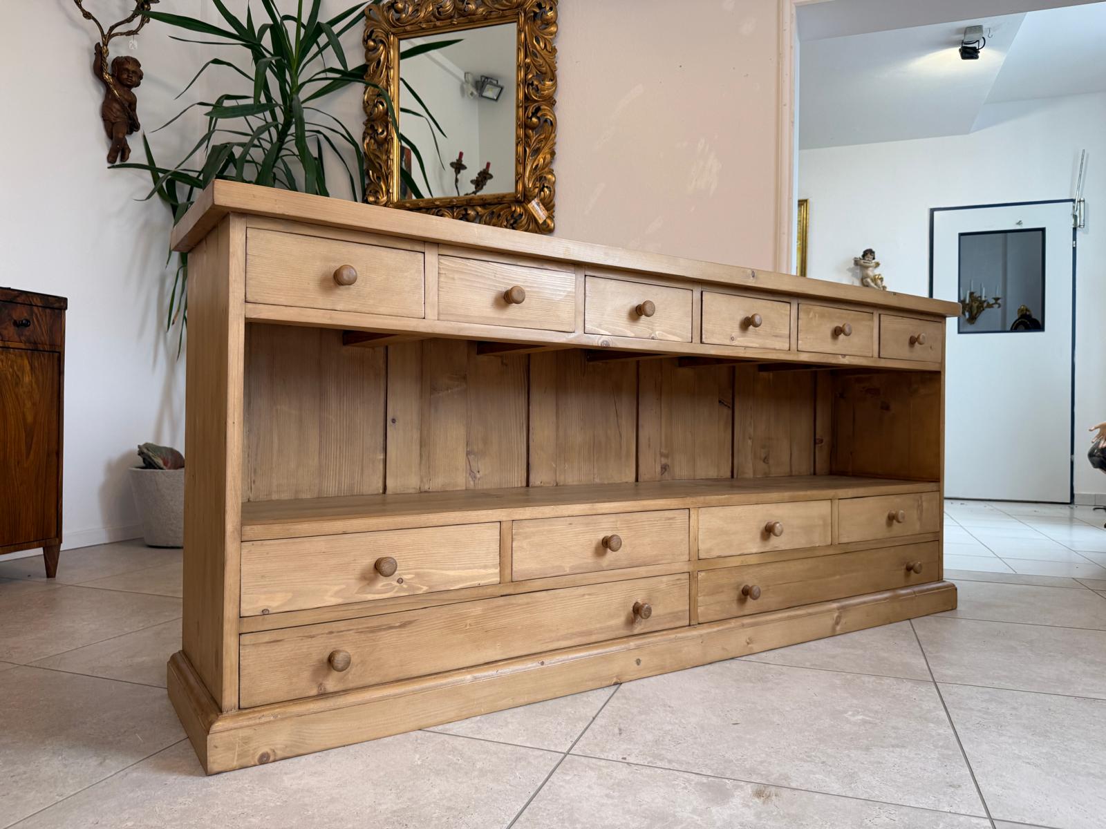 SALE Bäuerliche 12 Laden Kommode Anrichte Sideboard Weichholz G2073