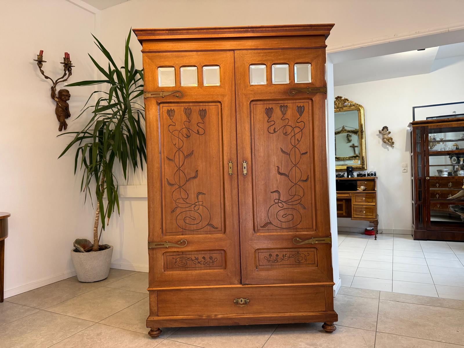 Sale Originaler Jugendstil Kleiderschrank Kasten Antiquität G2208