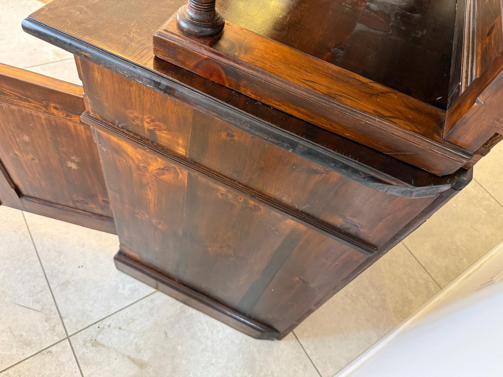 Originale Bäuerlicher Zirbenholz Küchenschrank Küchenkredenz D1257