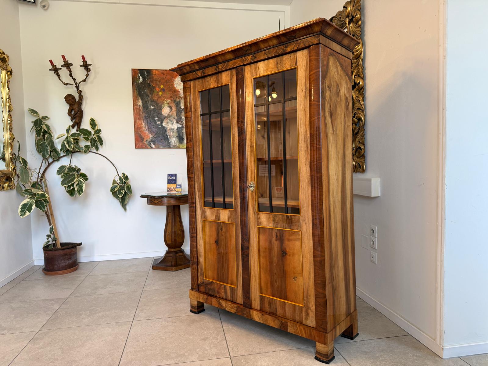 Biedermeier Vitrine Bücherschrank Glasschrank Antiquität D2371