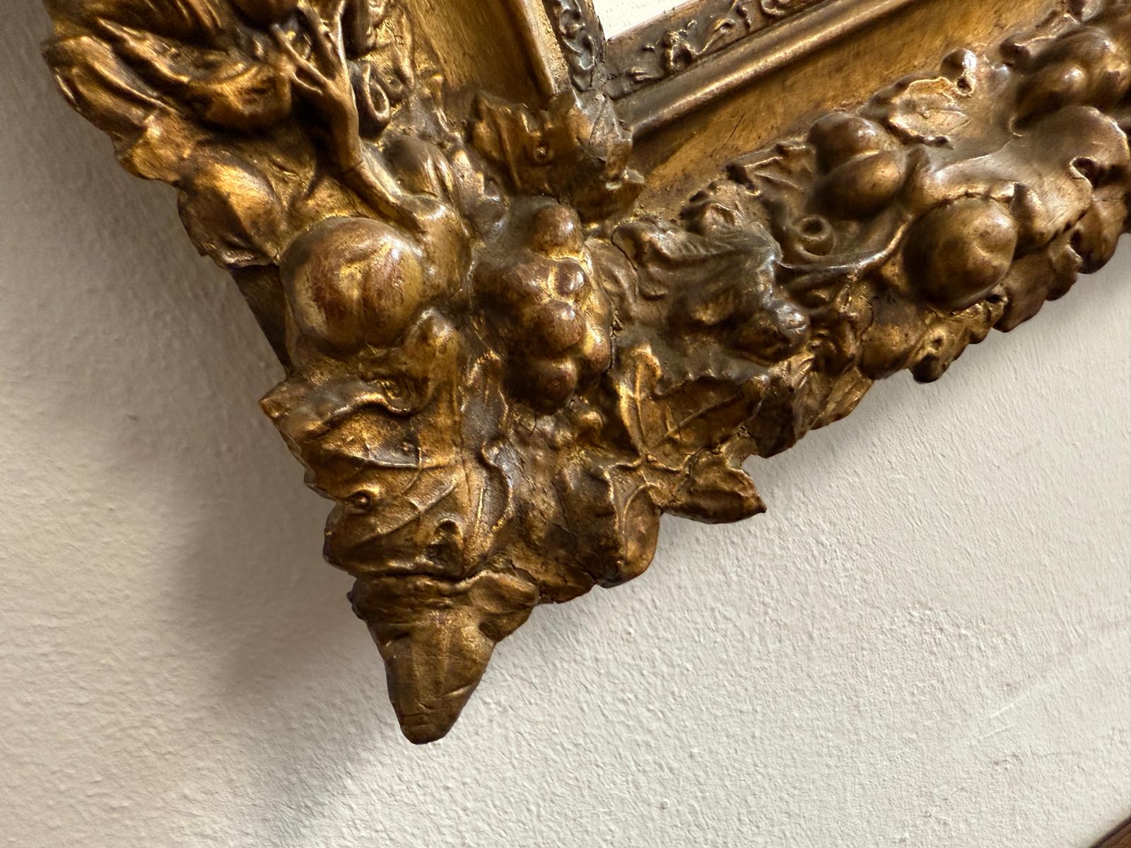 Rosenspiegel Ritterspiegel um 1860 Rosen Spiegel  Traum Rahmen G2167