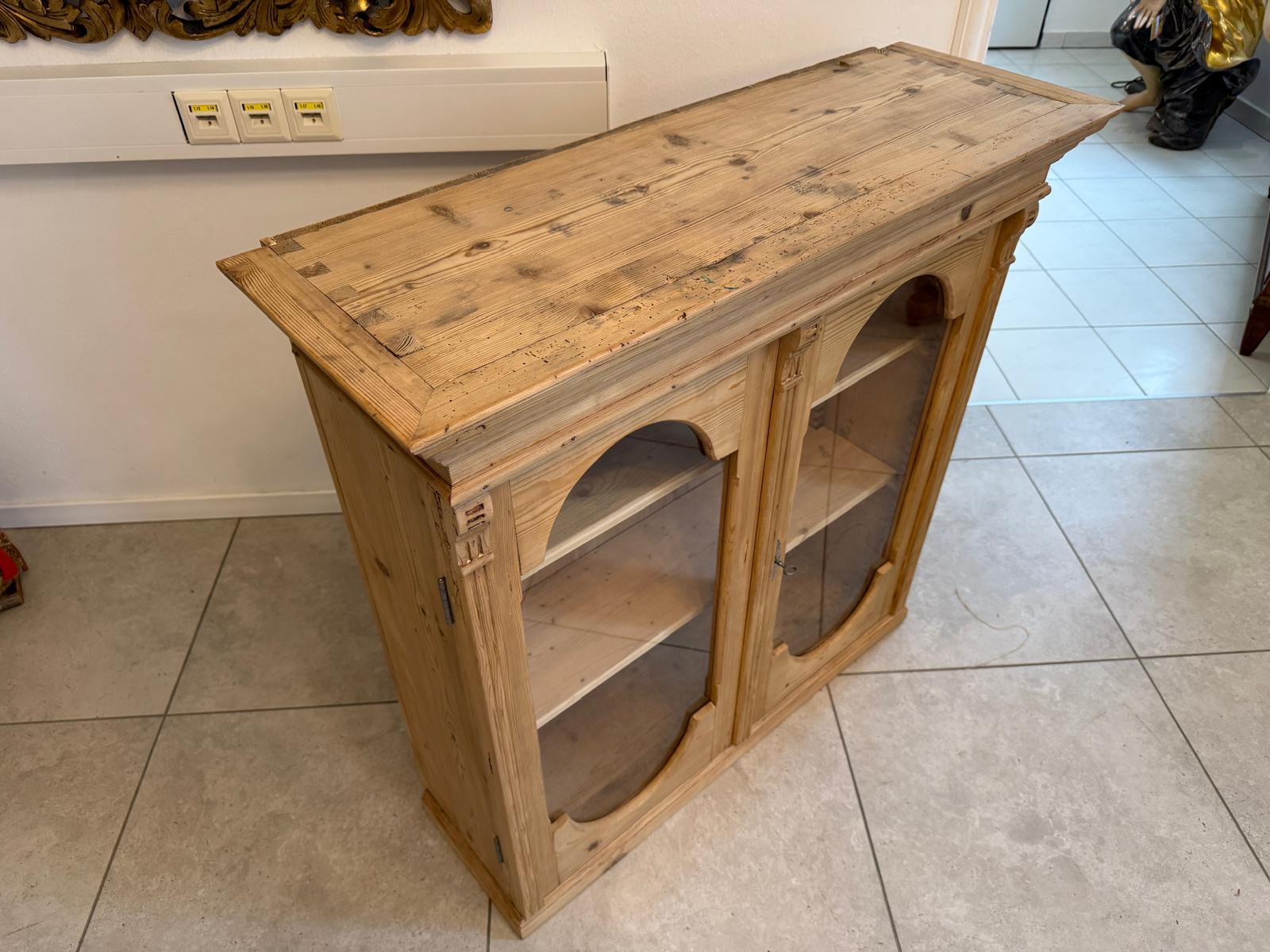 Bäuerlicher Vitrinenteil Stellage Oberteil  Wandregal Bauernmöbel G2298