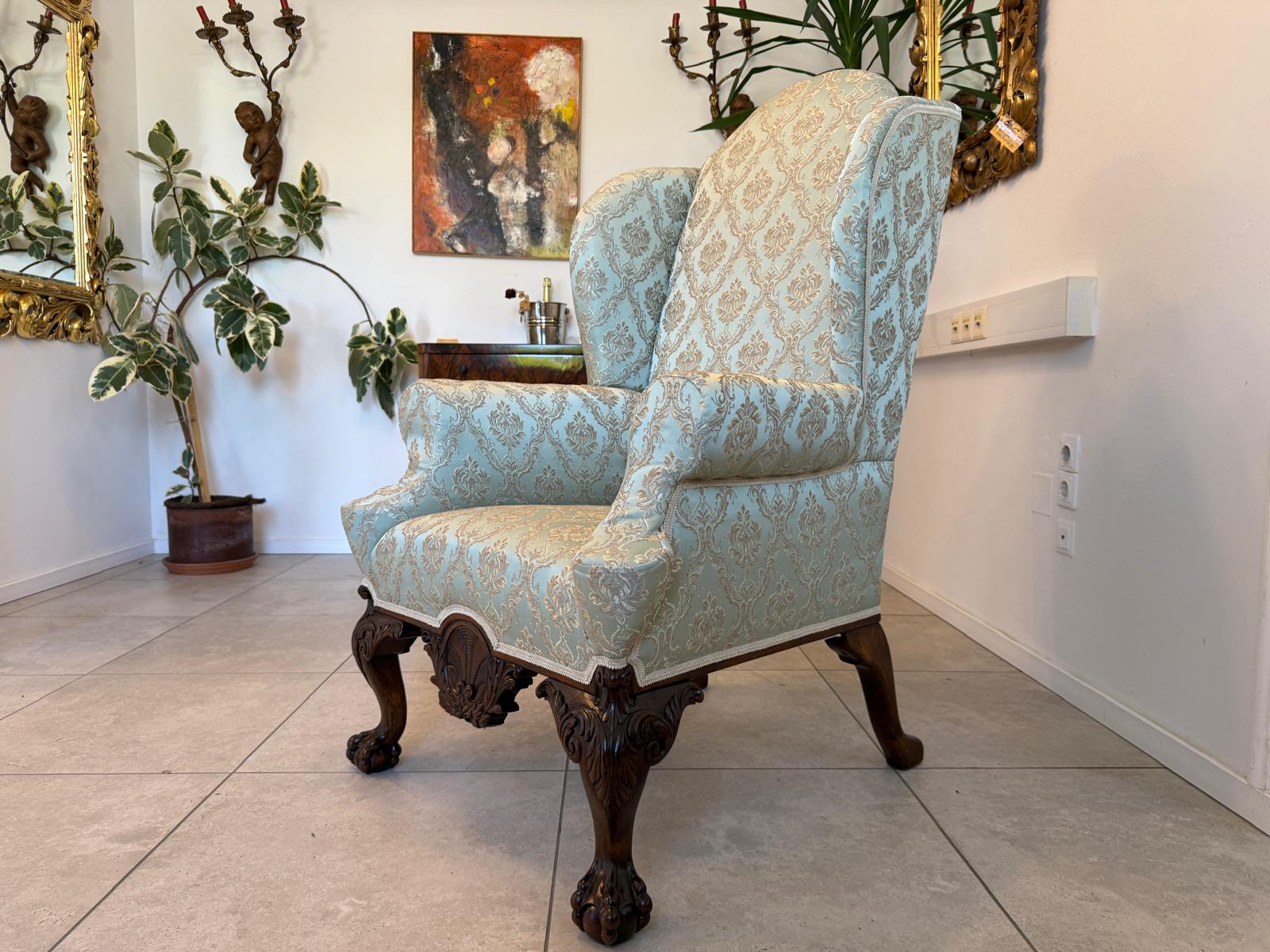 Restaurierter Historismus Ohrenfauteuil Ohrensessel Köinigssessel G1964