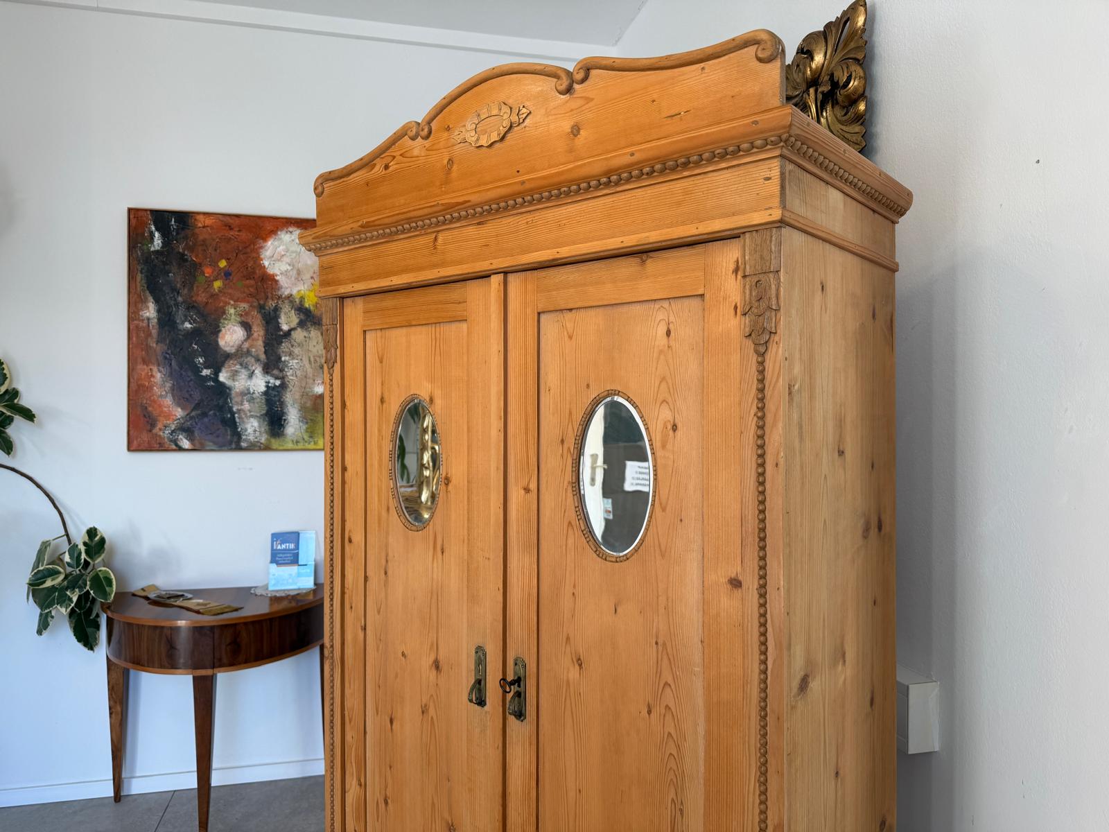 Steirischer Bauernschrank Jugendstil Schrank Spiegelschrank G1050