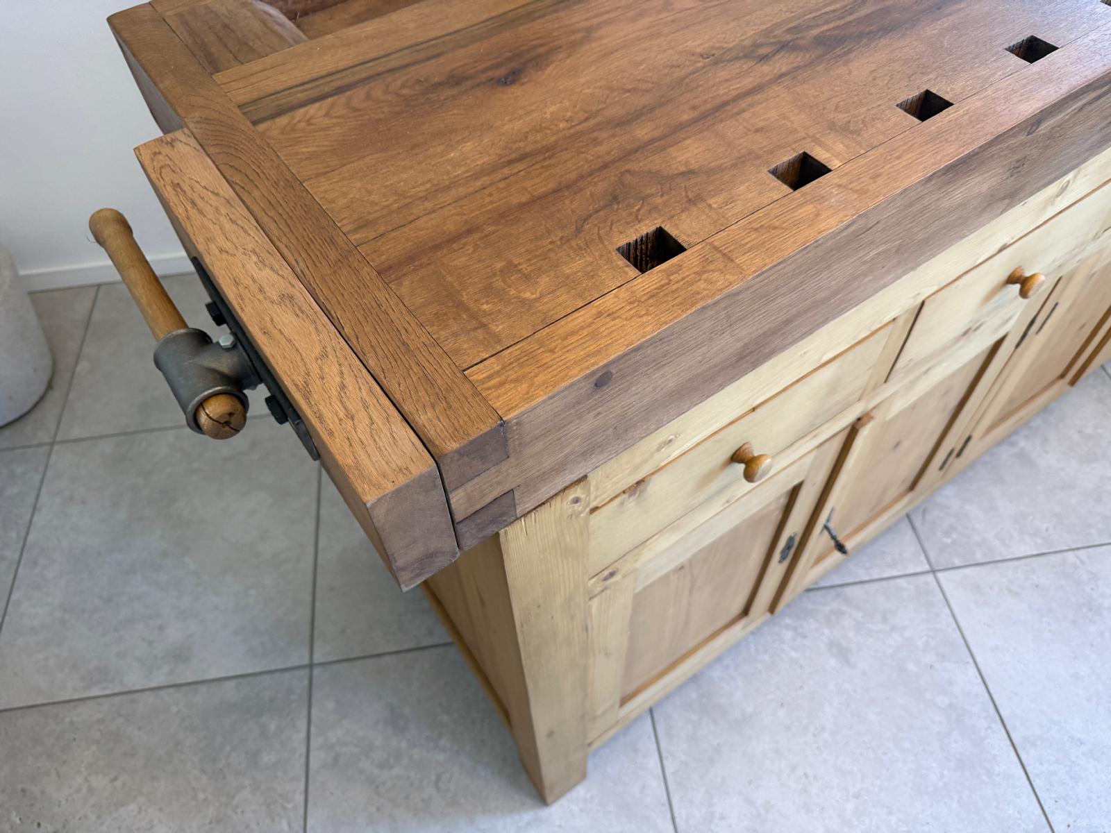 Hobelbank,Werkbank Ladentisch Apothekertisch Designertisch D2849