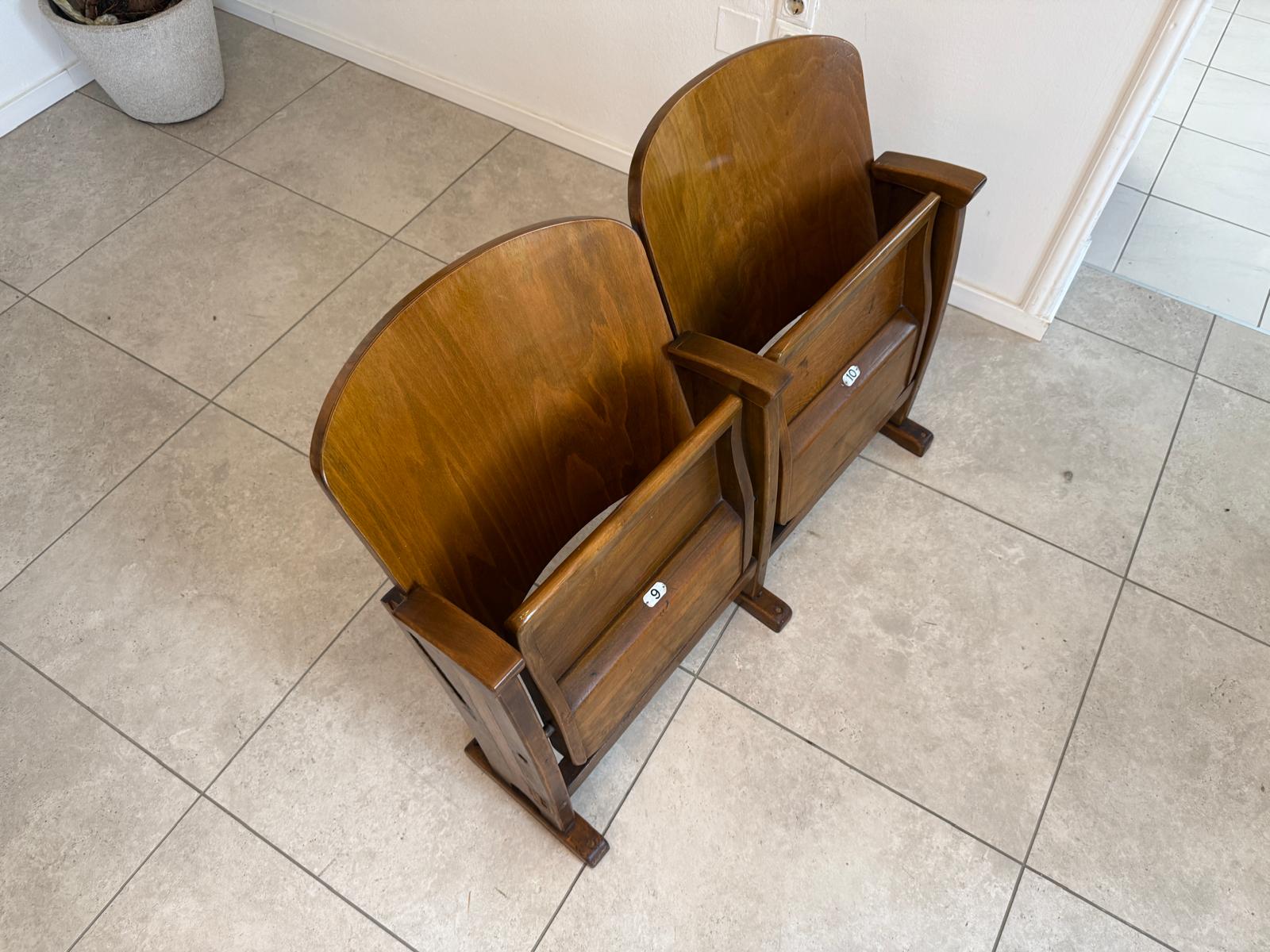 Original Wiener Kinosessel 2er Sitz Klappstuhl Stuhl Nostalgie G1727