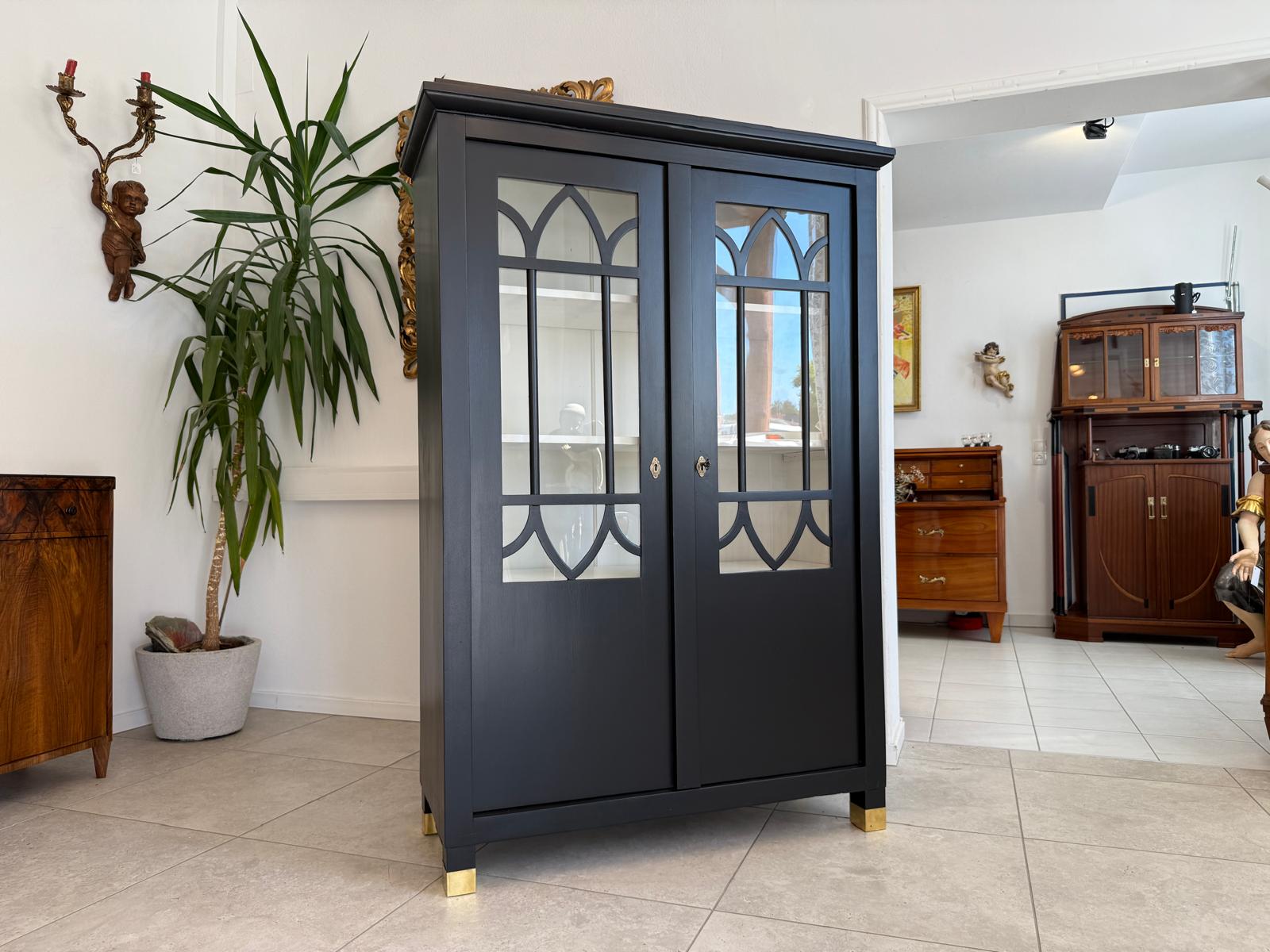 Restaurierte Jugendstil Vitrine / Bücherschrank/ Antiquität / Originalstück G1915