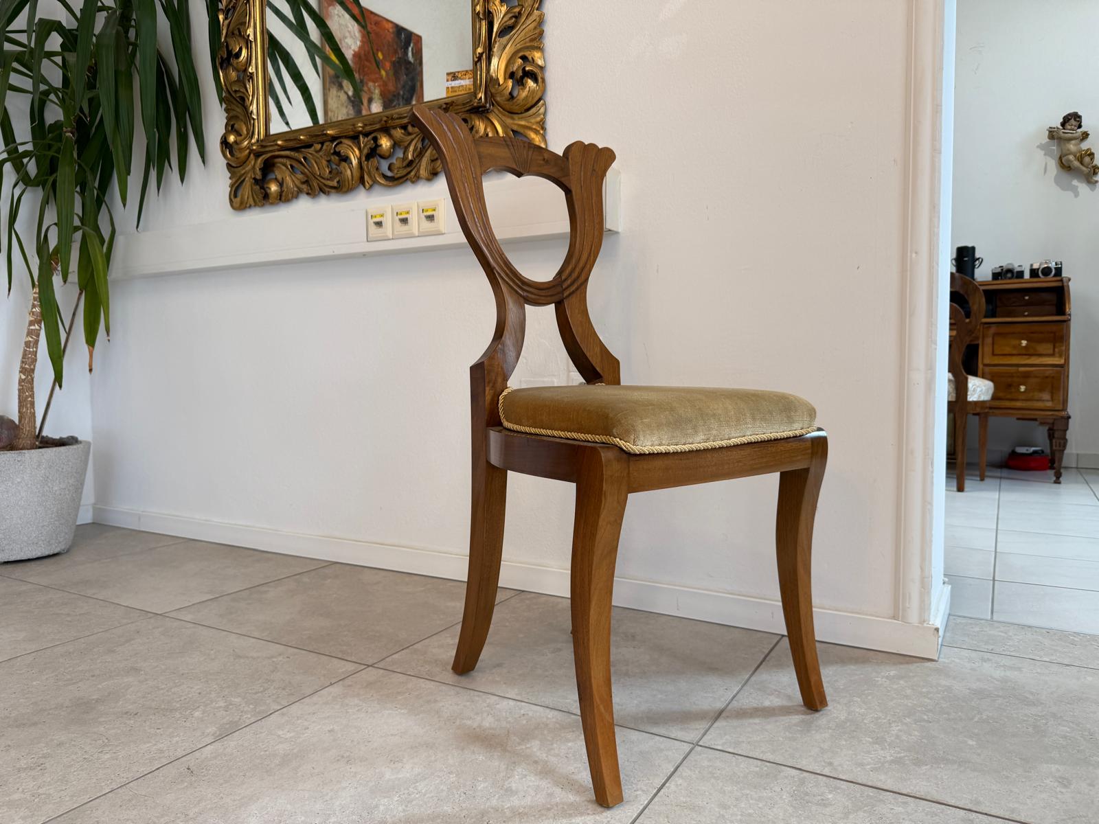 Biedermeier Sessel Nussholz Stuhl Antiquität G2106