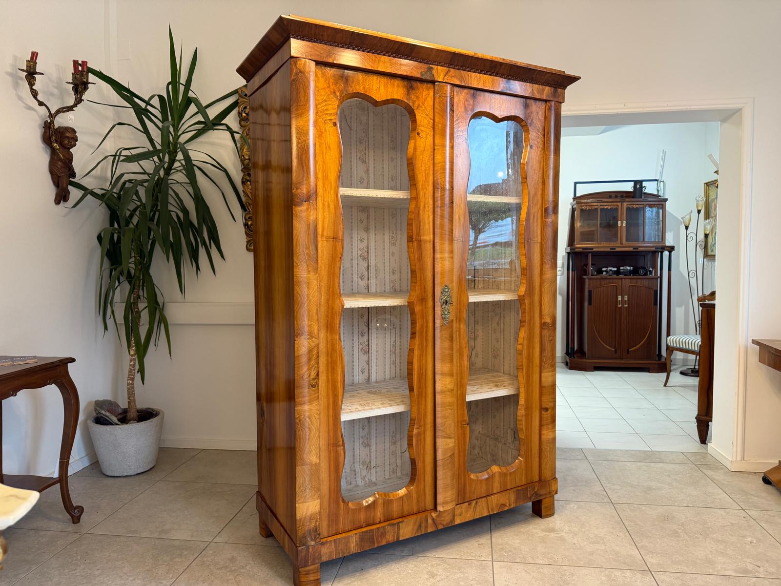 Antiquität Biedermeier Vitrine Bücherschrank Glasschrank Vitrine Antiquität G1807