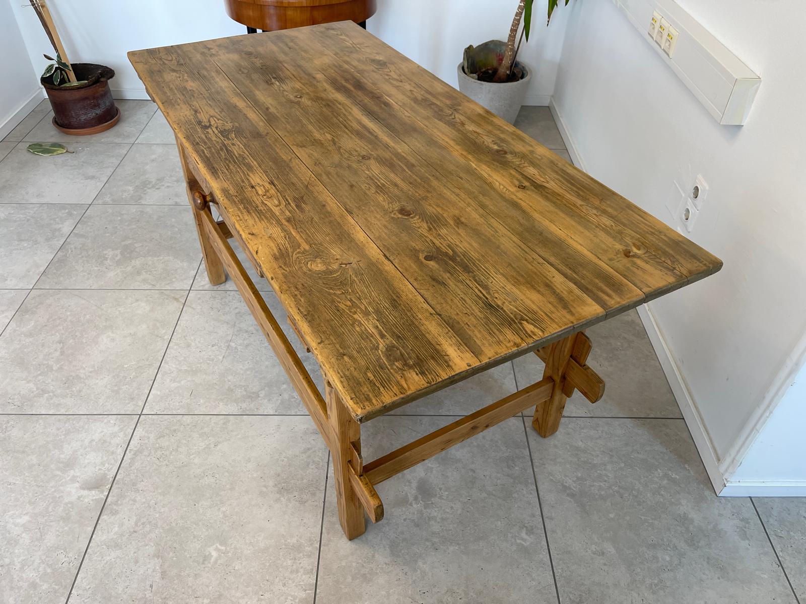 Massiver Kräutertisch Tafeltisch Bauerntisch Thresen aus massivem Holz, G1327
