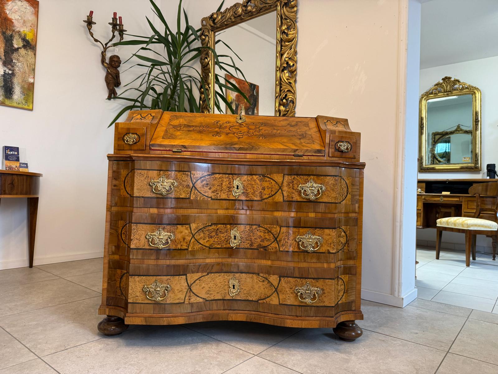Authentischer Barock Schreibsekretär Sekretär Kommode Antiquität  G2374