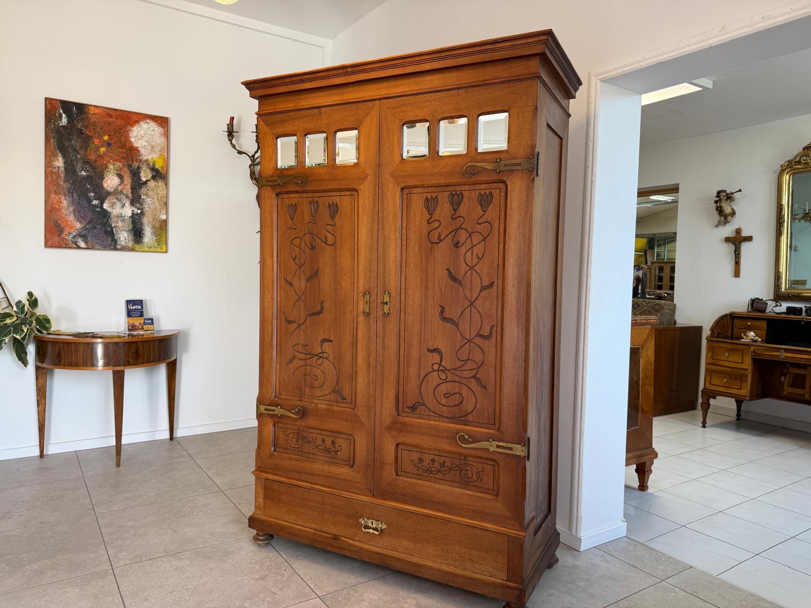 Sale Originaler Jugendstil Kleiderschrank Kasten Antiquität G2196