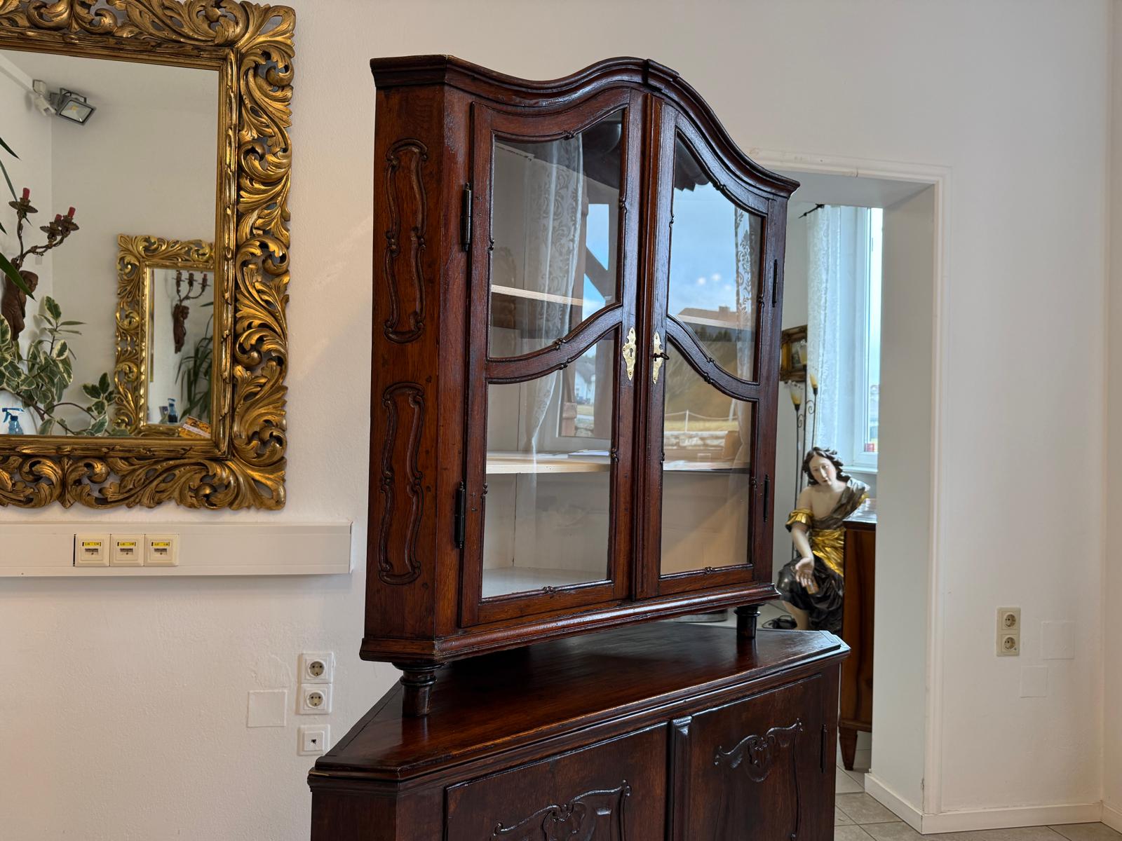 Originale Eckanrichte Eckvitrine Eckmöbel Barock Antiquität D1141