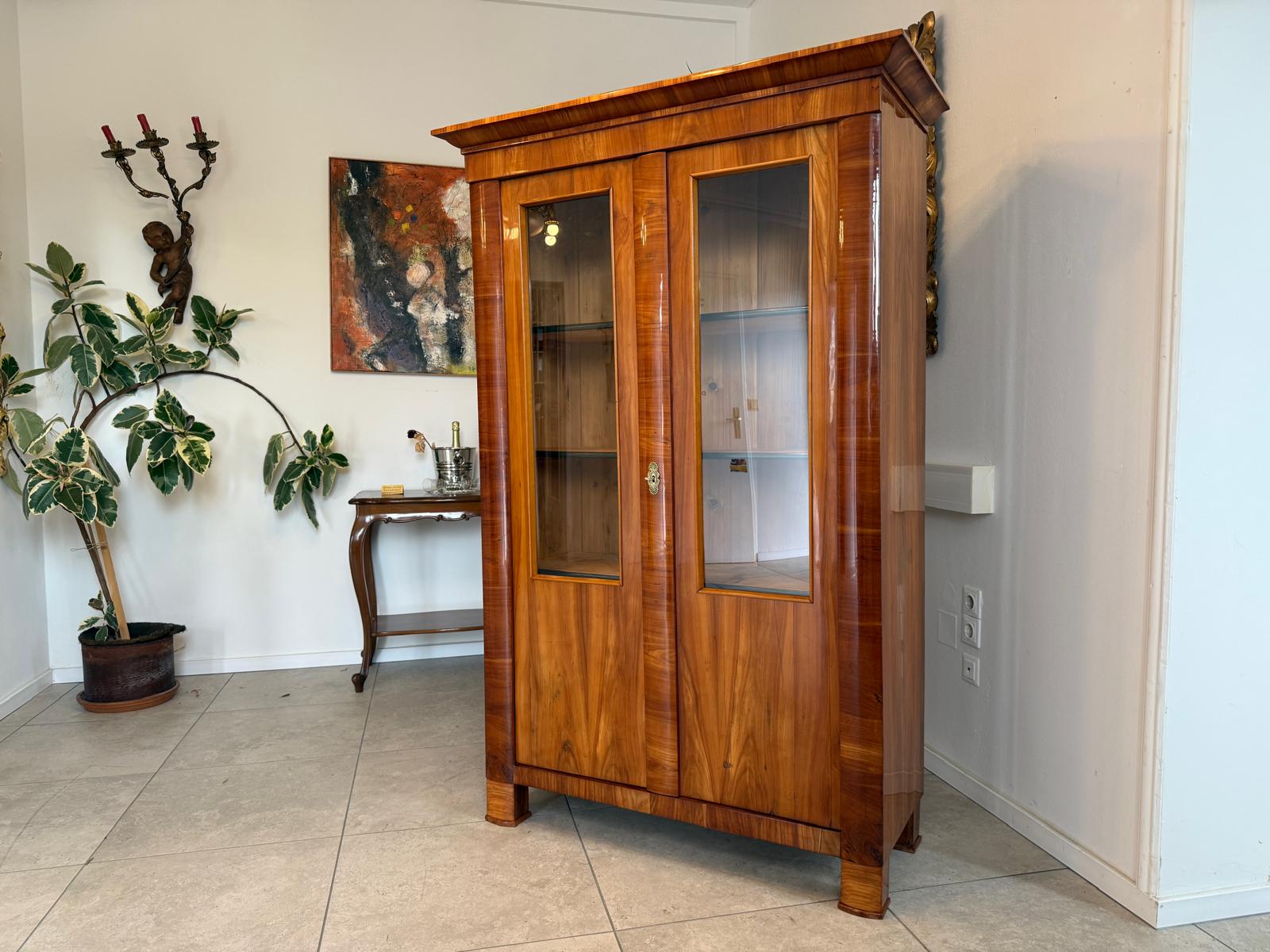 SALE Biedermeier Vitrine Bücherschrank Sammlervitrine Kirschholz Antiquität G1818