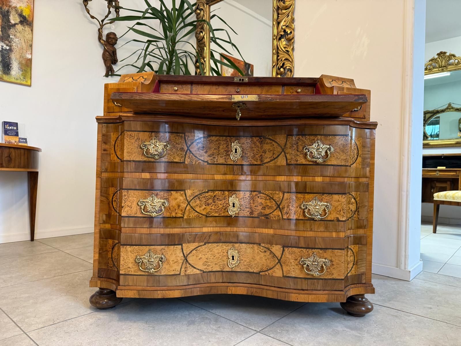 Authentischer Barock Schreibsekretär Sekretär Kommode Antiquität  G2374