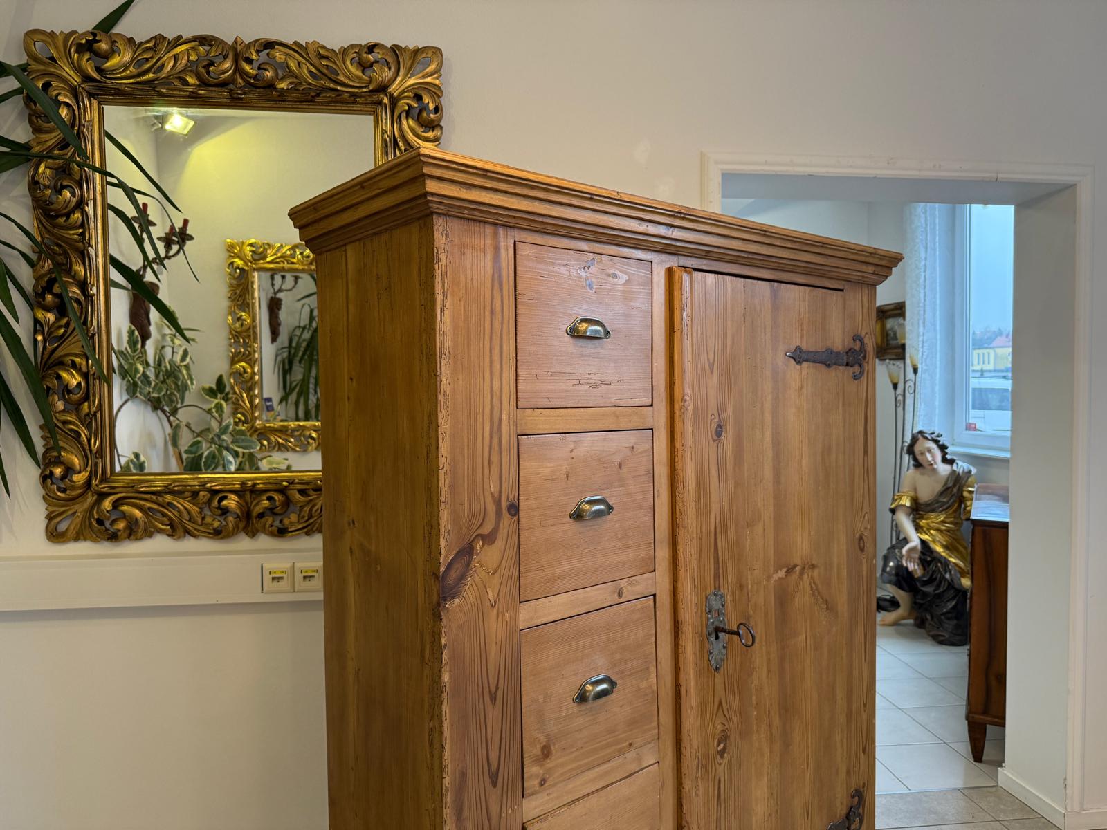 Barocker Brotschrank Almerschrank Vorratsschrank Bauernkasten Antik D1119