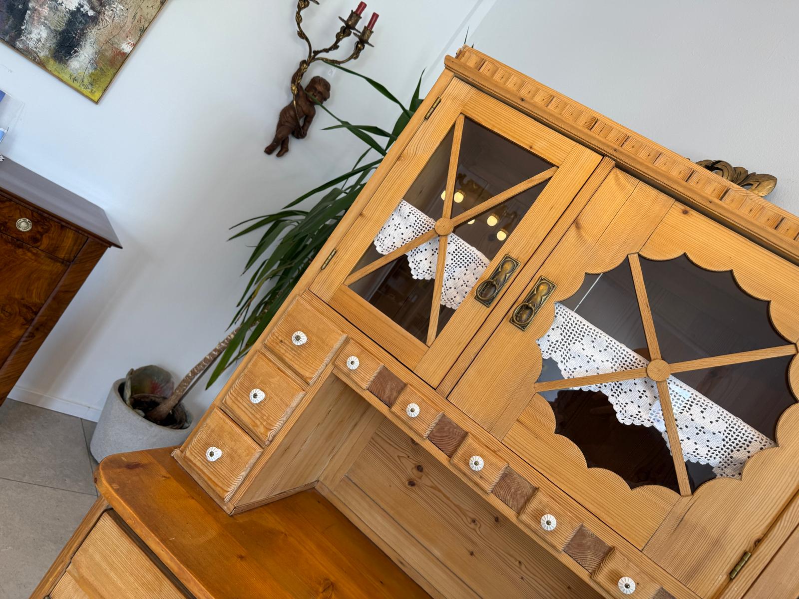 Jugendstil  Naturholschrank Küchenbuffet Küchenschrank Küchenkredenz D2513