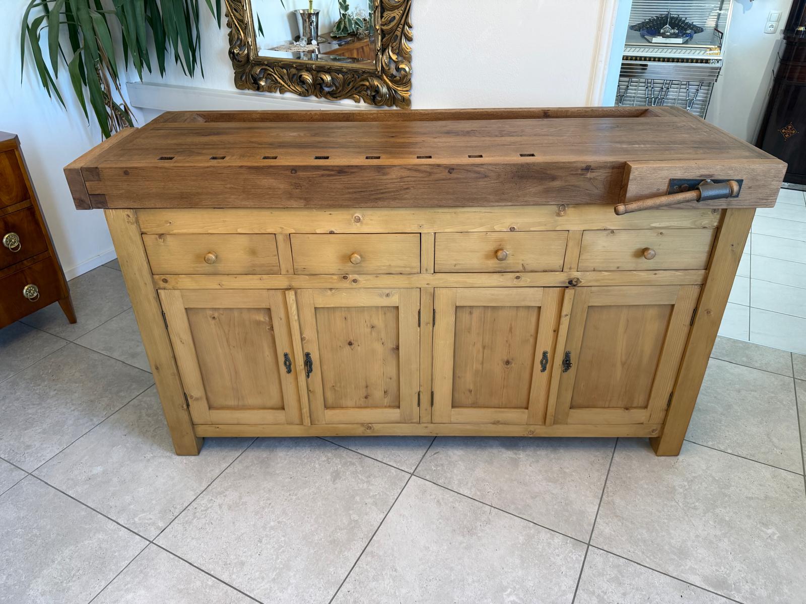 Hobelbank,Werkbank Ladentisch Apothekertisch Designertisch D2849