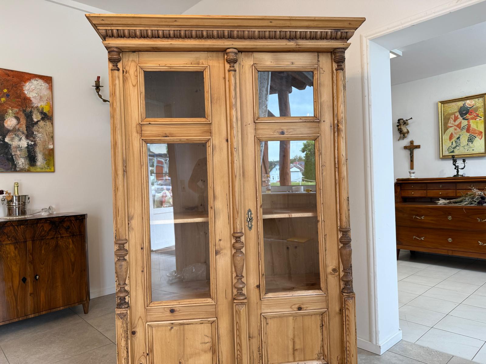 Restaurierte Gründerzeit Bauernvitrine Bauernschrank Originale G2032