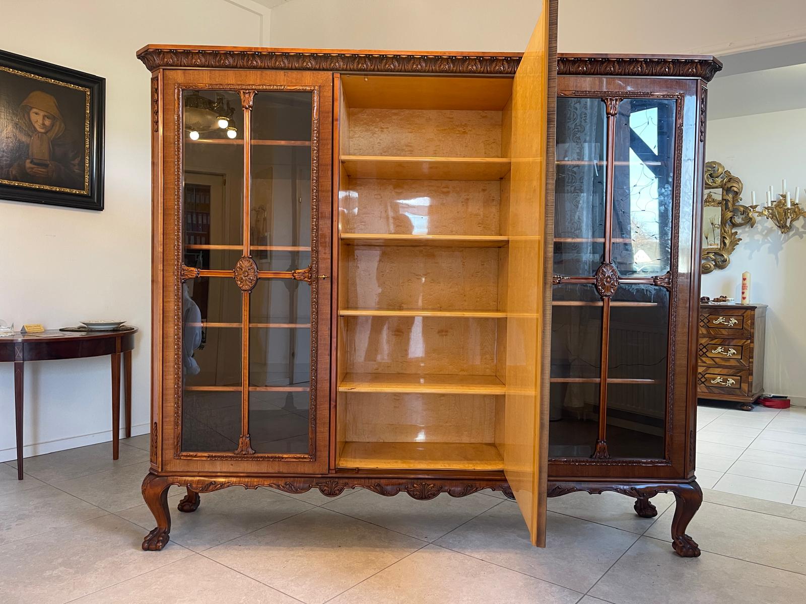 Bücherschrank Barock Barockstil Vitrine Glasschrank Wohnzimmerschrank A5149