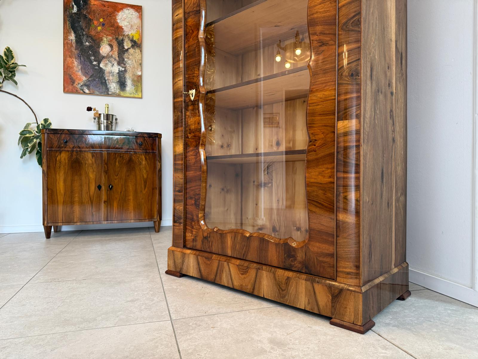Sale Restauriert Antiquität Biedermeier Vitrine Glasschrank Bücherschrank G2051