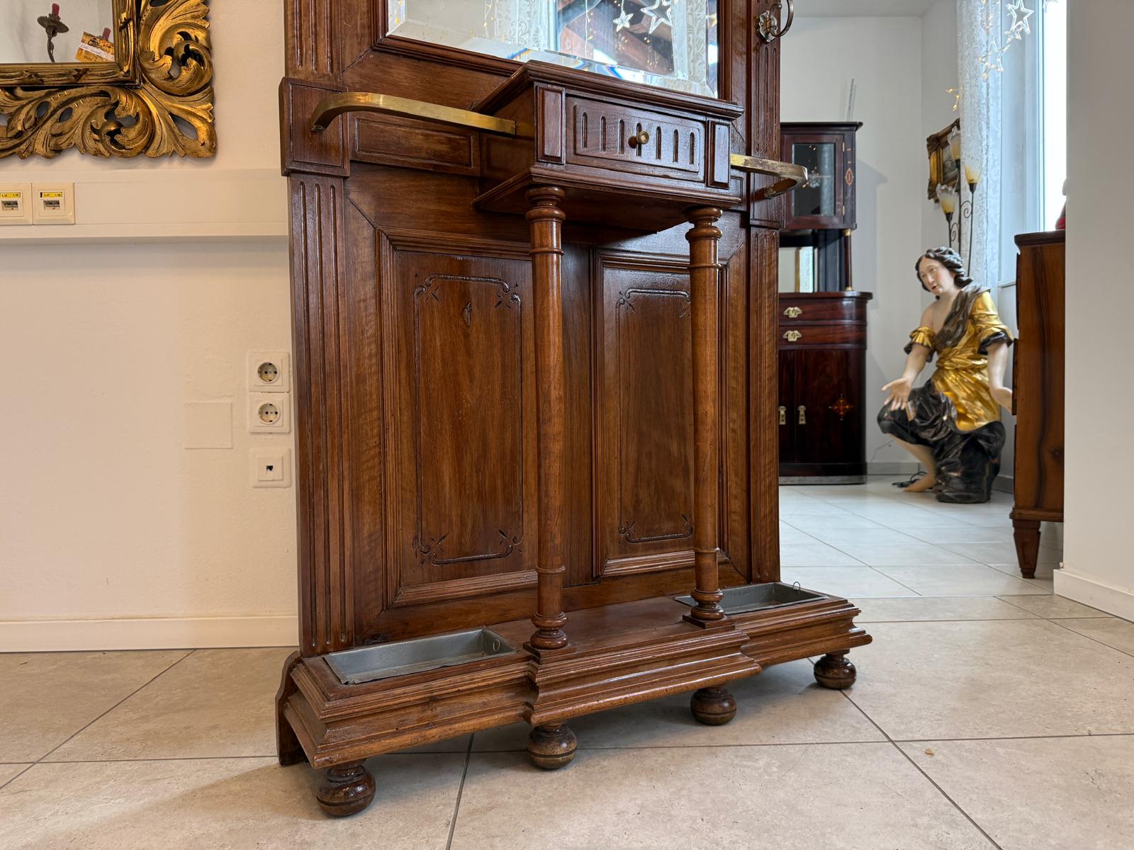 Geräumige Jugendstil Jugendstil Garderobe Kleiderablage Antiquität D1031