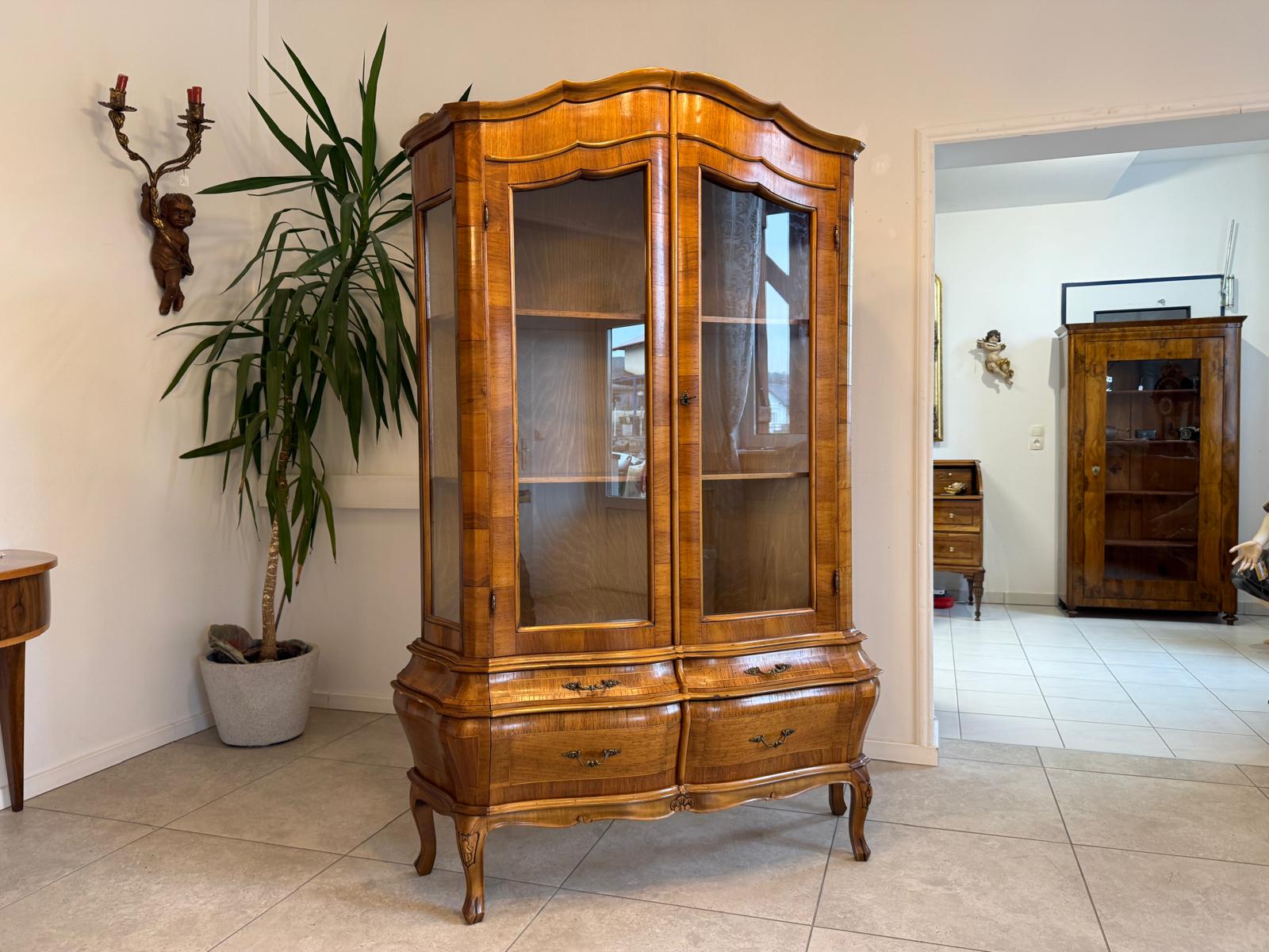 Bücherschrank Barock Barockstil Vitrine Glasschrank Wohnzimmerschrank G2236