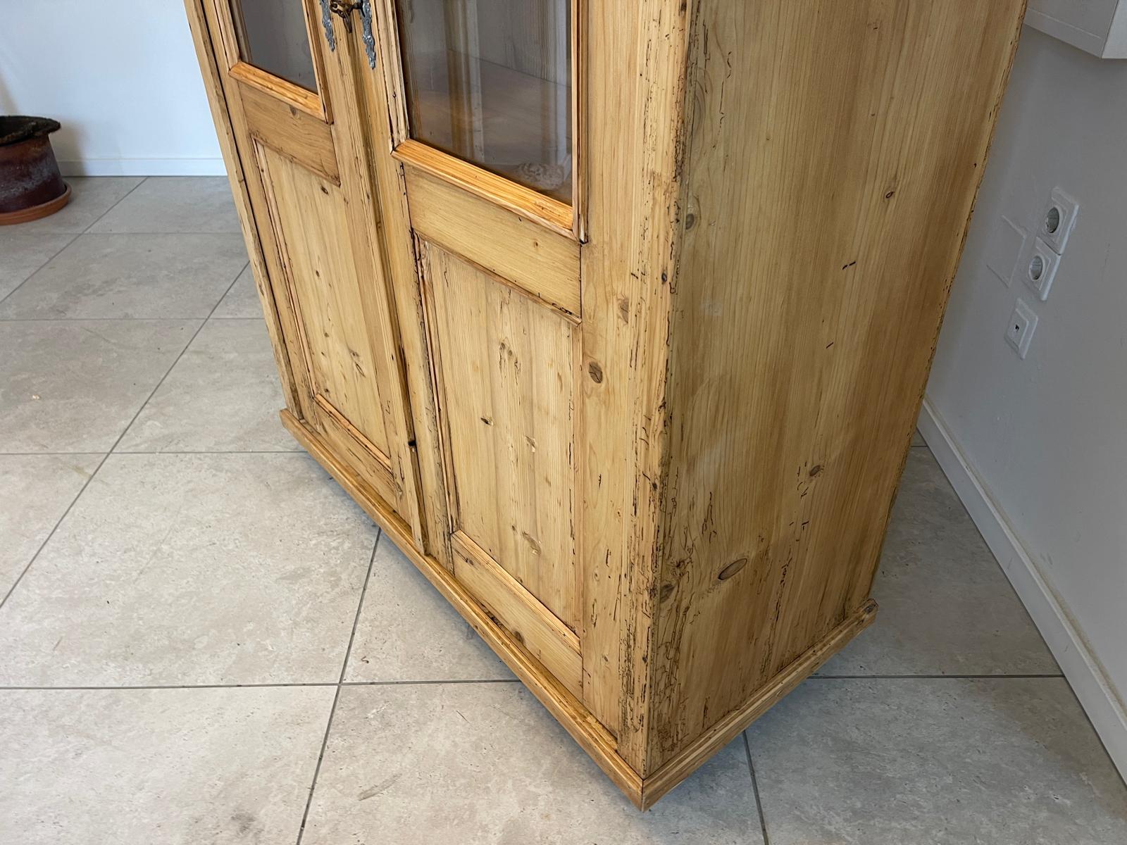 Originale Vitrine Glasvitirne Bücherschrank Bauernvitrine Antik Bauernkasten G1351